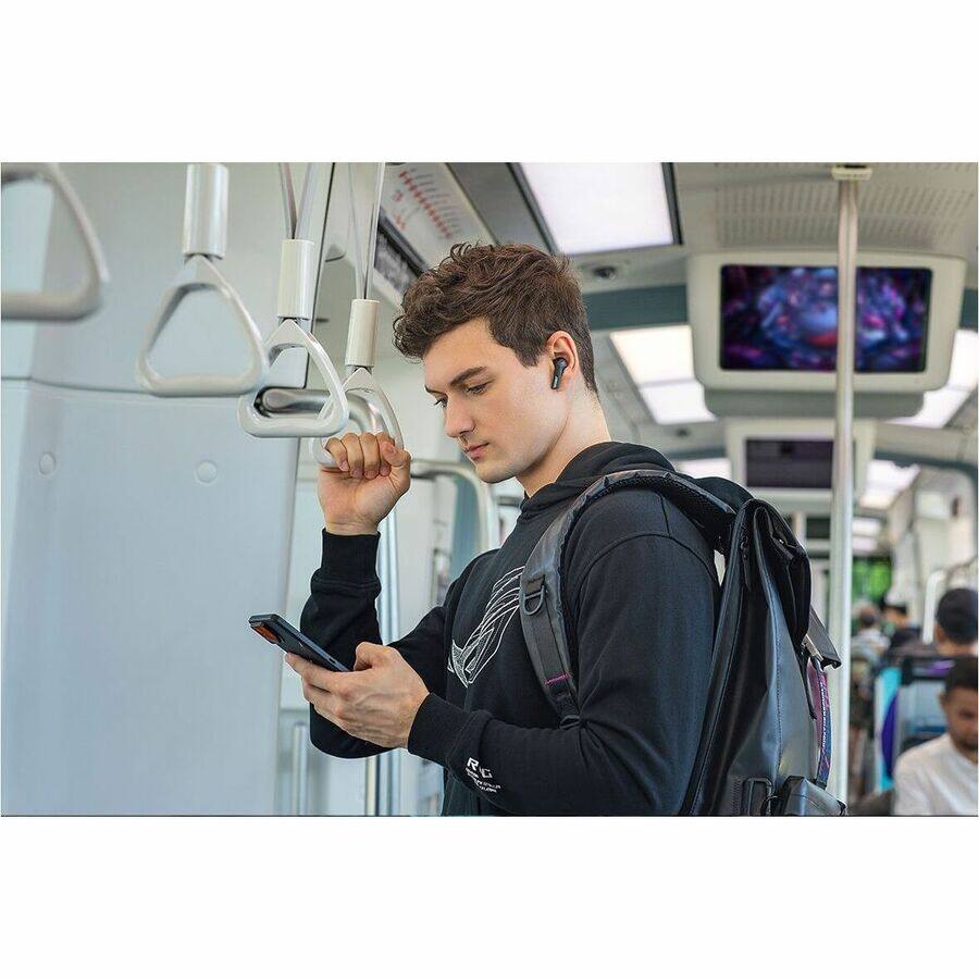 Alt View 1. ASUS - Asus ROG Cetra True Wireless SpeedNova Black - Adaptive Active Noise Cancelation - High-resolution 24-bit 96 kHz audio - Black.