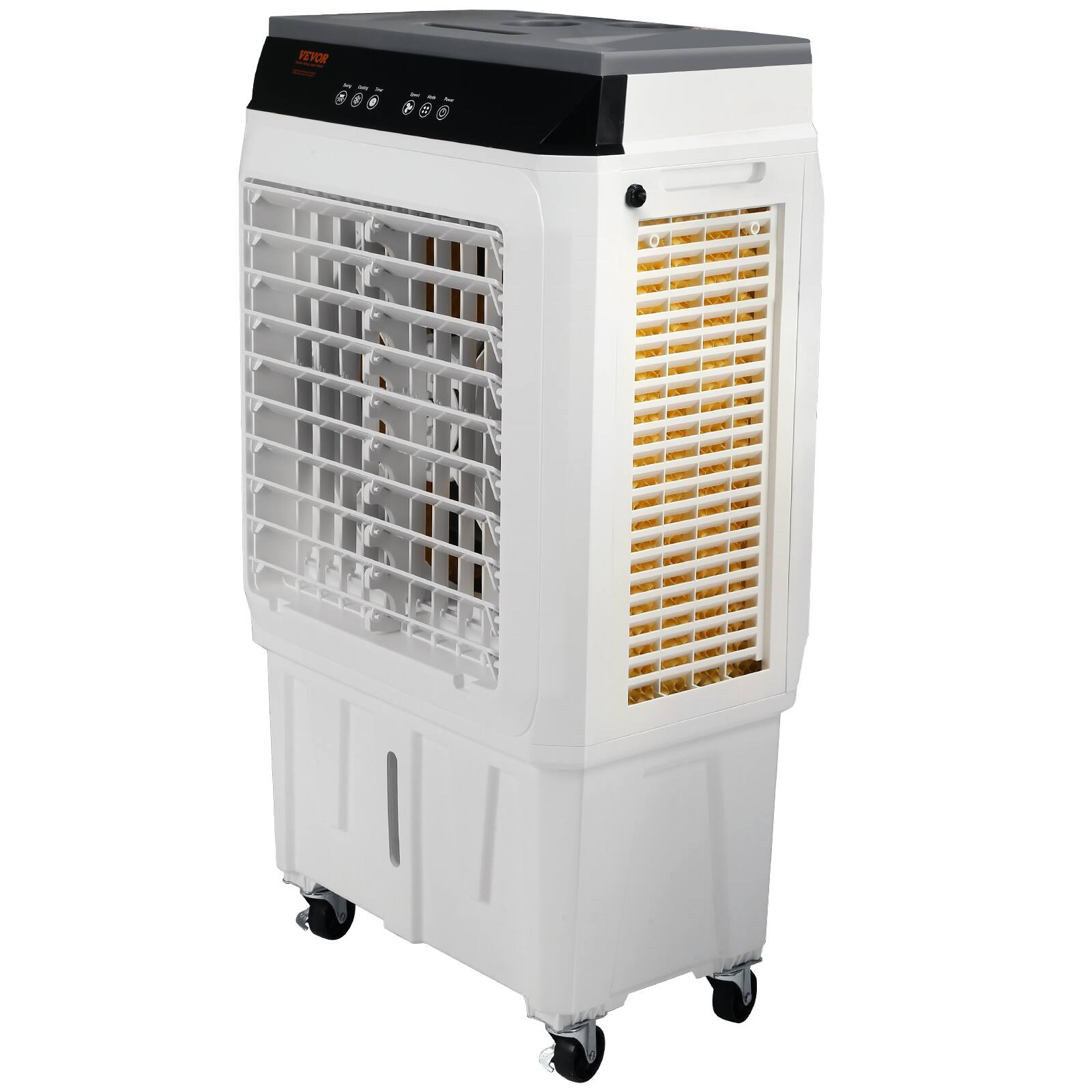 Alt View 5. VEVOR - Evaporative Air Cooler, 2100 CFM, 135° Oscillating Swamp Cooler with Adjustable 3 Speeds and 12 H Timer,7 Gal Air Cooler - White.