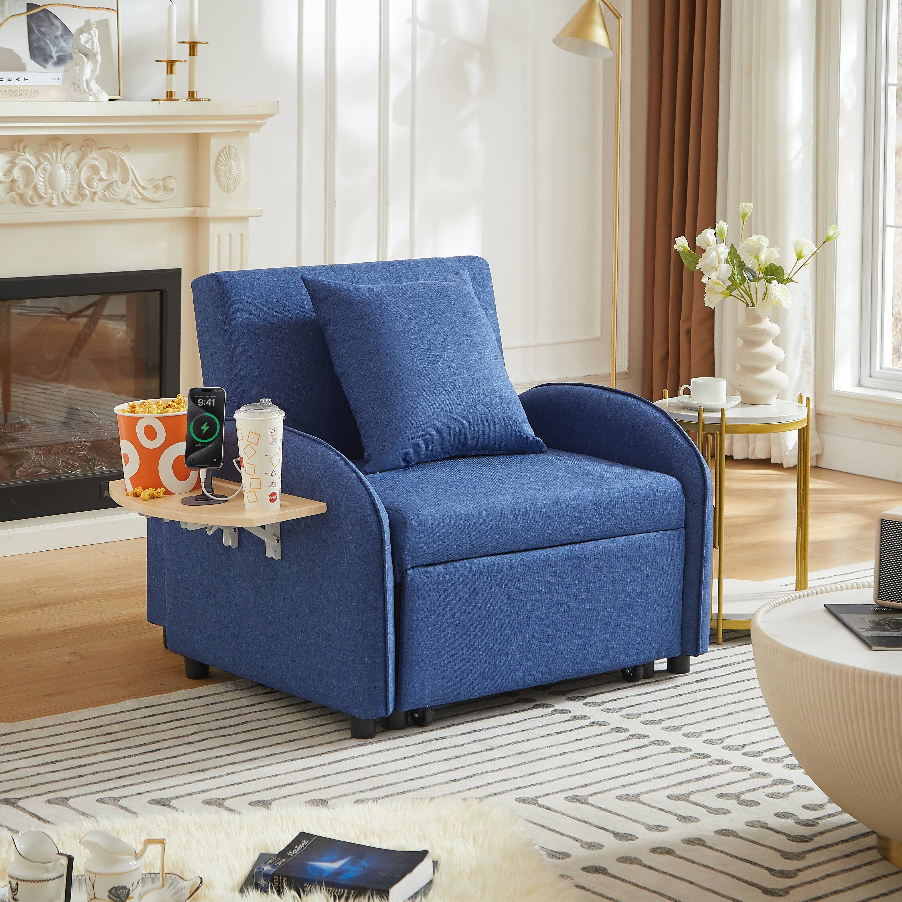 MERAVOM Sleeper Sofa Chair Bed, 3 In 1 Convertible Sofa Chair With ...