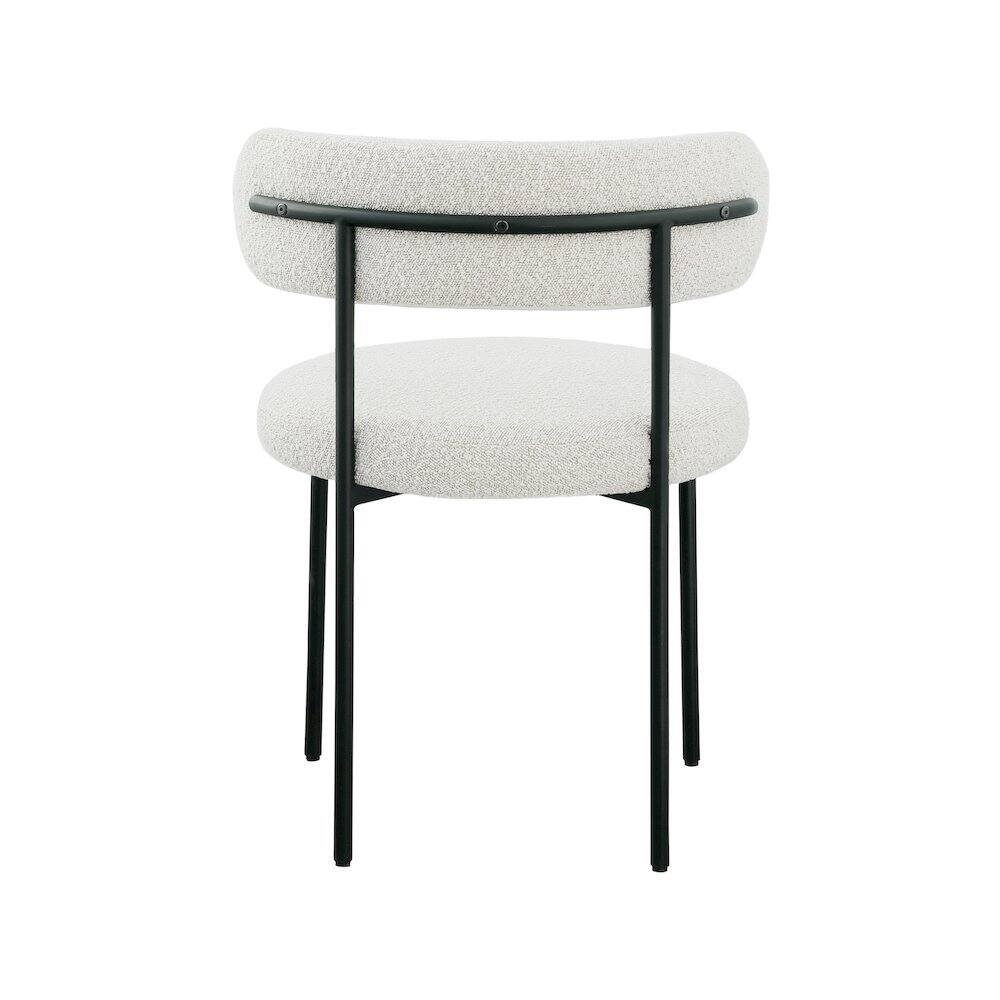 Alt View 1. Meridian Furniture - Beacon Cream Boucle Fabric Dining Chair, Set of 2 - Beige.
