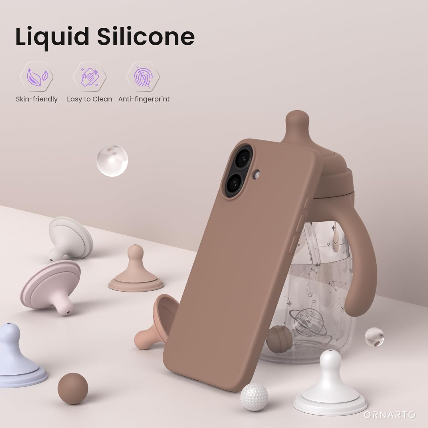Liquid Silicone Skin-friendly Easy to Clean Anti-fingerprint ORNARTO