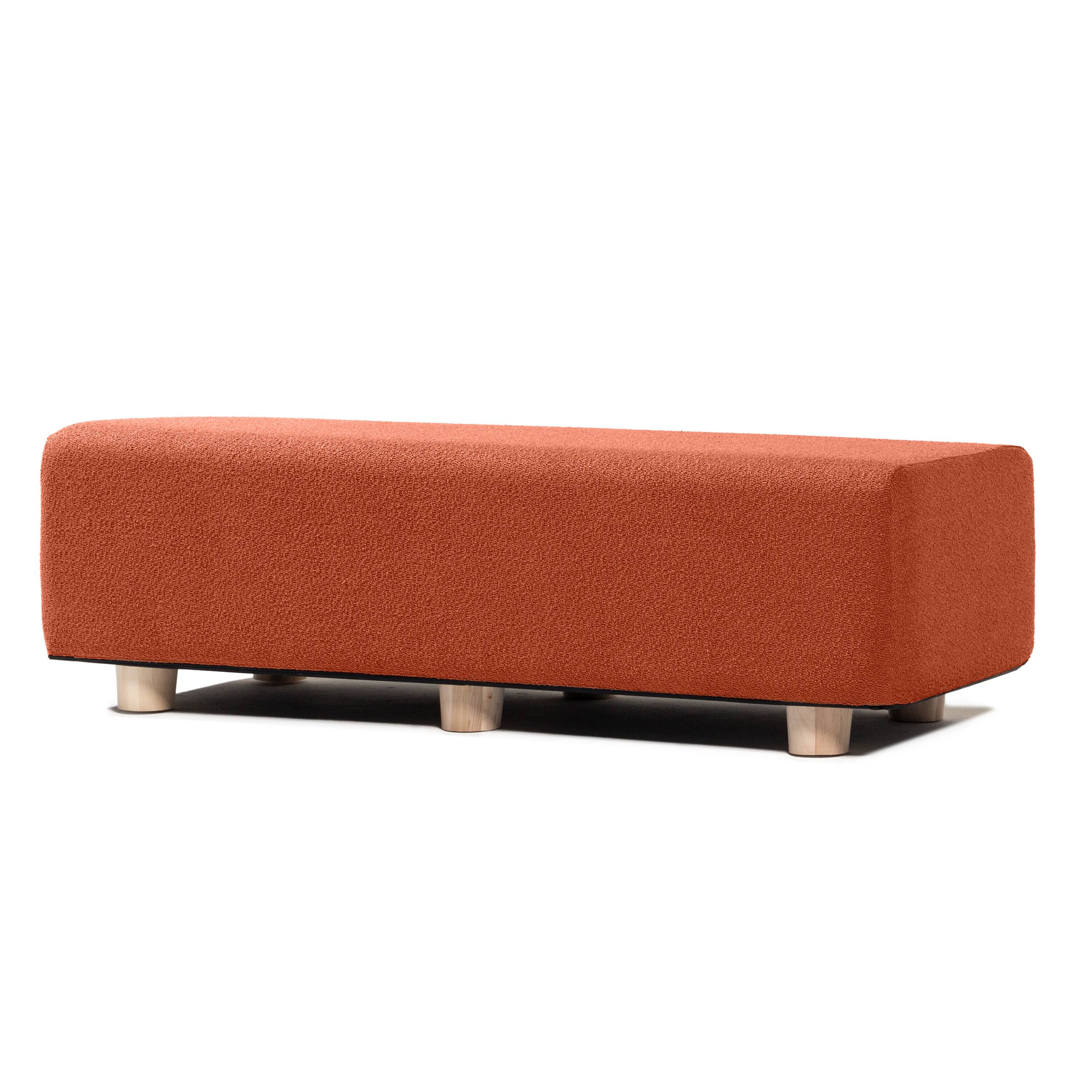 Front. Jaxx - Jaxx Caya 4-in-1 Large Bed Bench, Giant Ottoman, Dining Bench, and Yoga and Massage Platform, Queen, Boucle Terra Cotta - Terra Cotta.