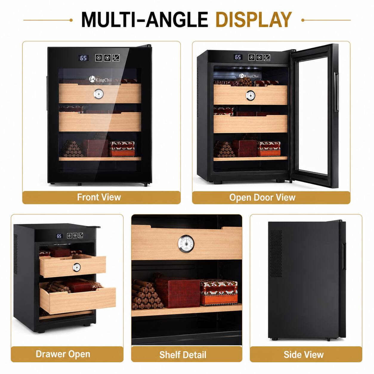 MULTI-ANGLE DISPLAY

Front View
Open Door View
Drawer Open
Shelf Detail
Side View