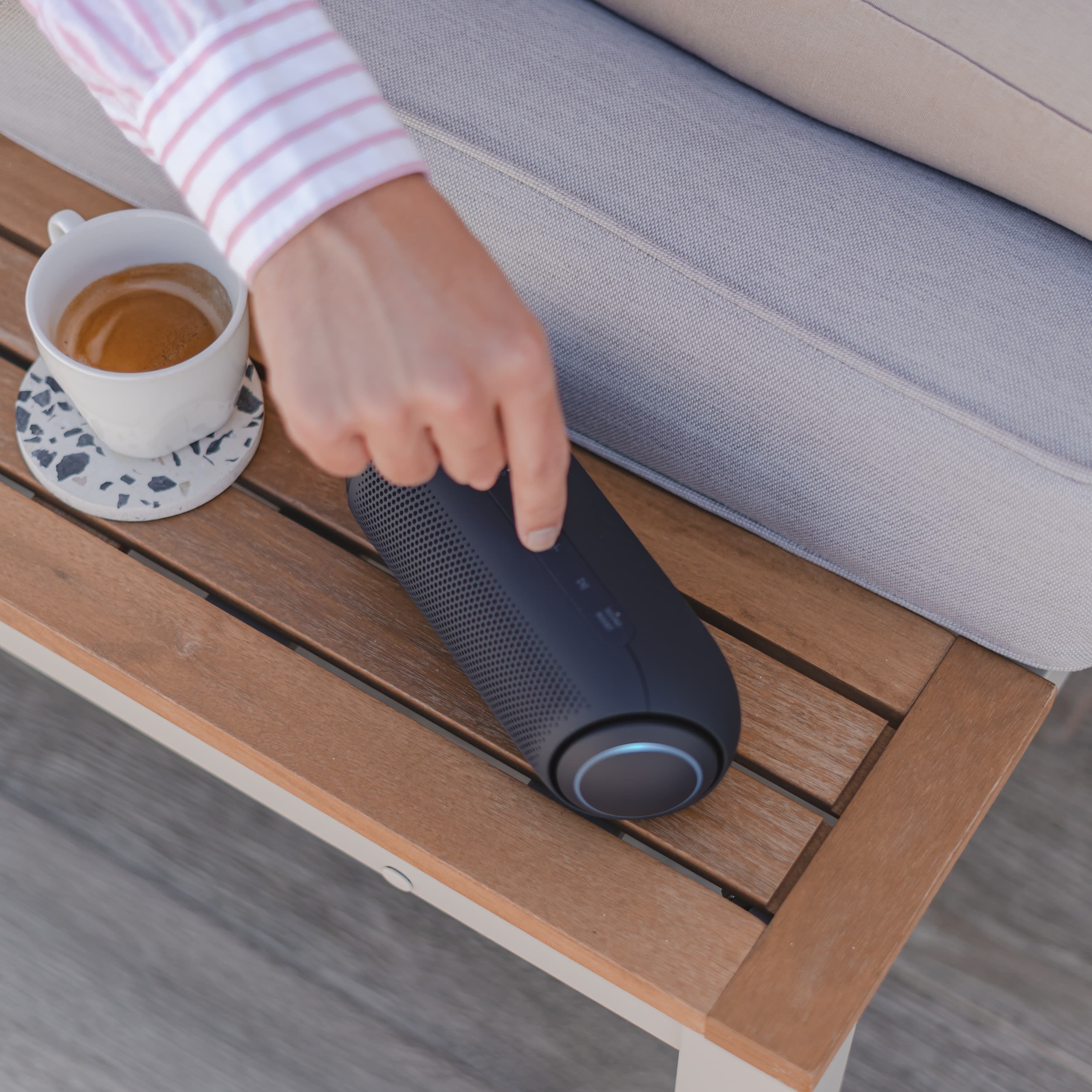 Alt View 20. LG - XBOOM Go Portable Bluetooth Speaker - Blue/Black.