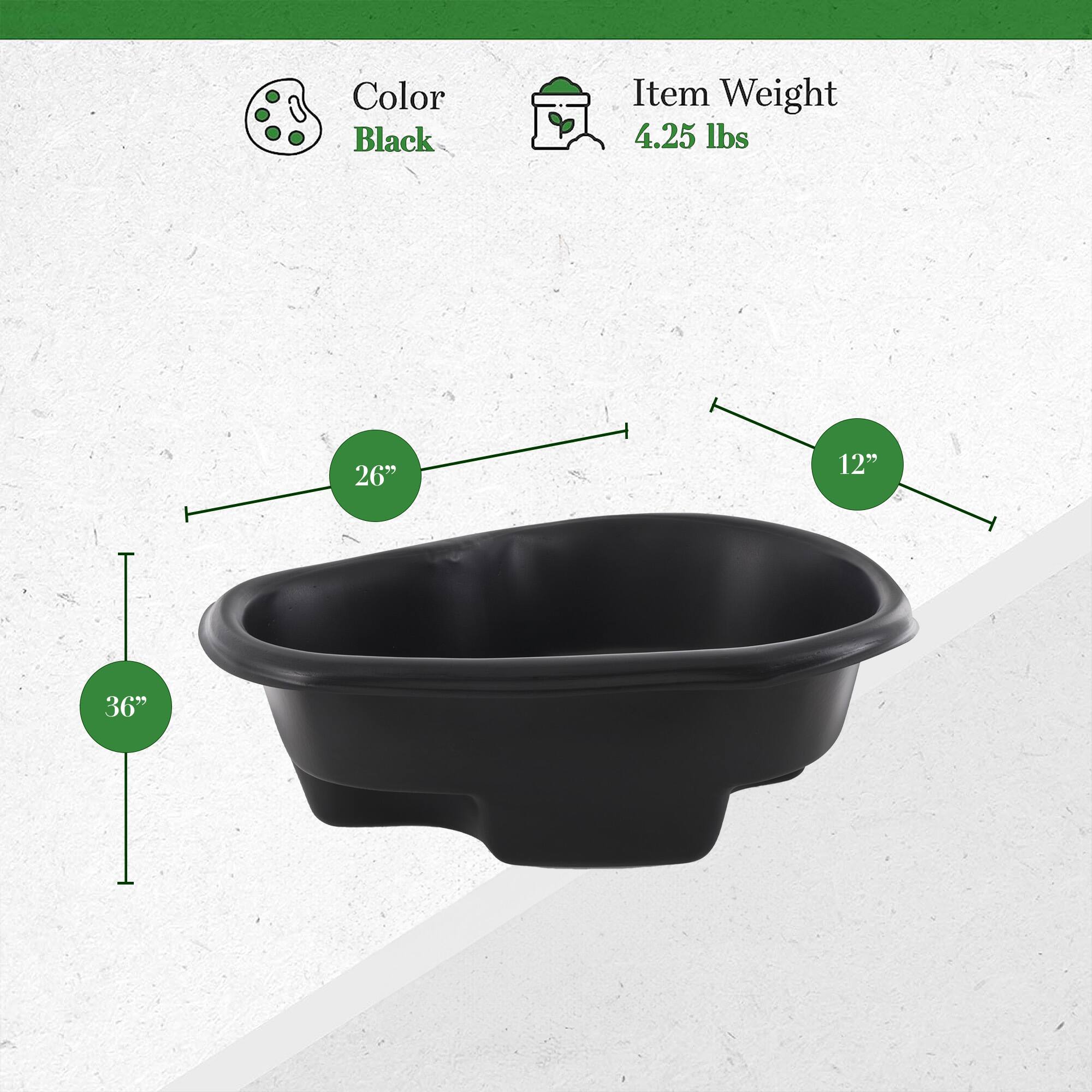 Color: Black  
Item Weight: 4.25 lbs  
Dimensions: 26" x 12" x 36"