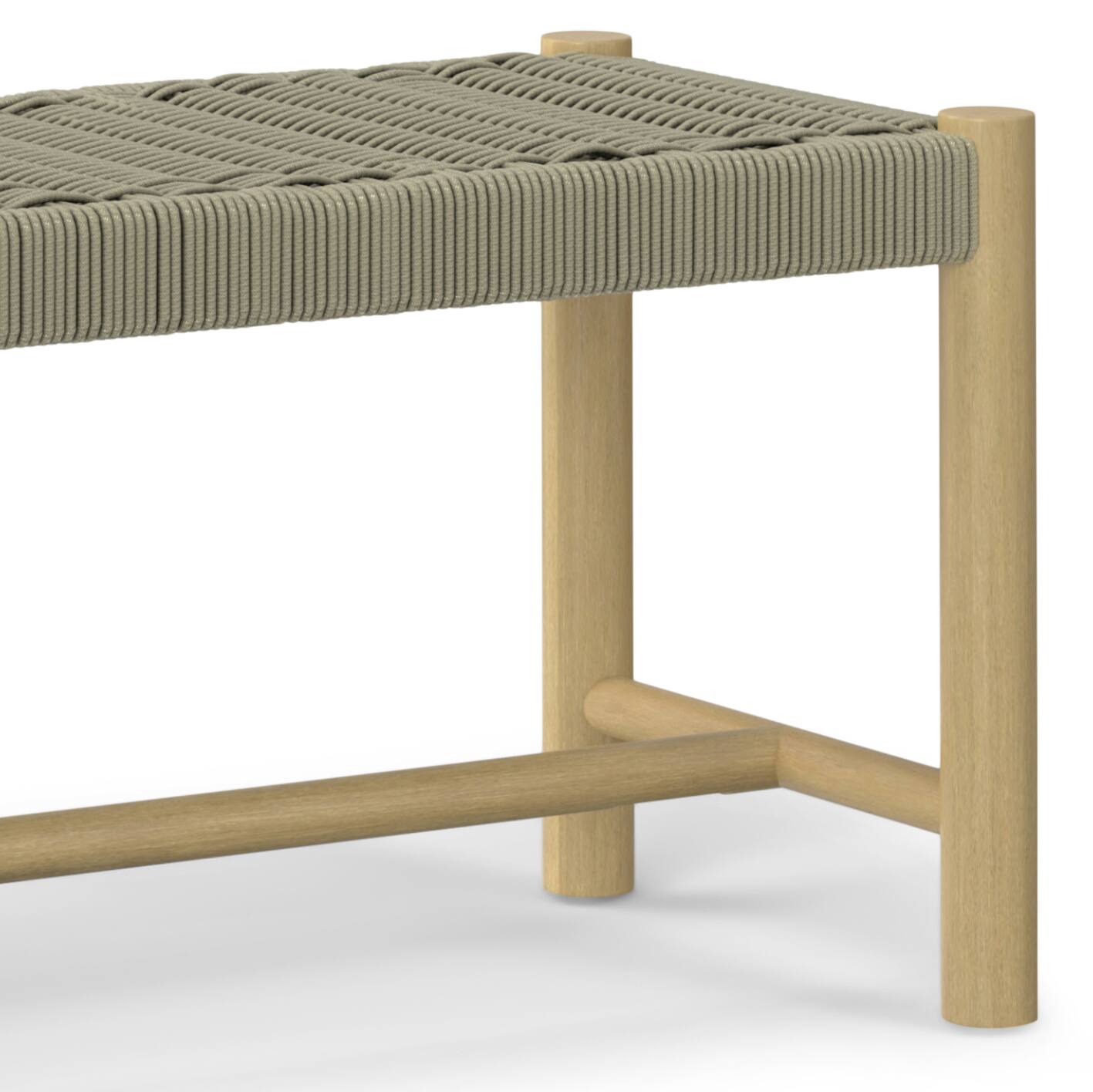 Alt View 6. Simpli Home - Dahlia SOLID ACACIA WOOD 18 inch x 46 inch Contemporary Outdoor Indoor Bench in Natural Taupe - Natural Taupe.