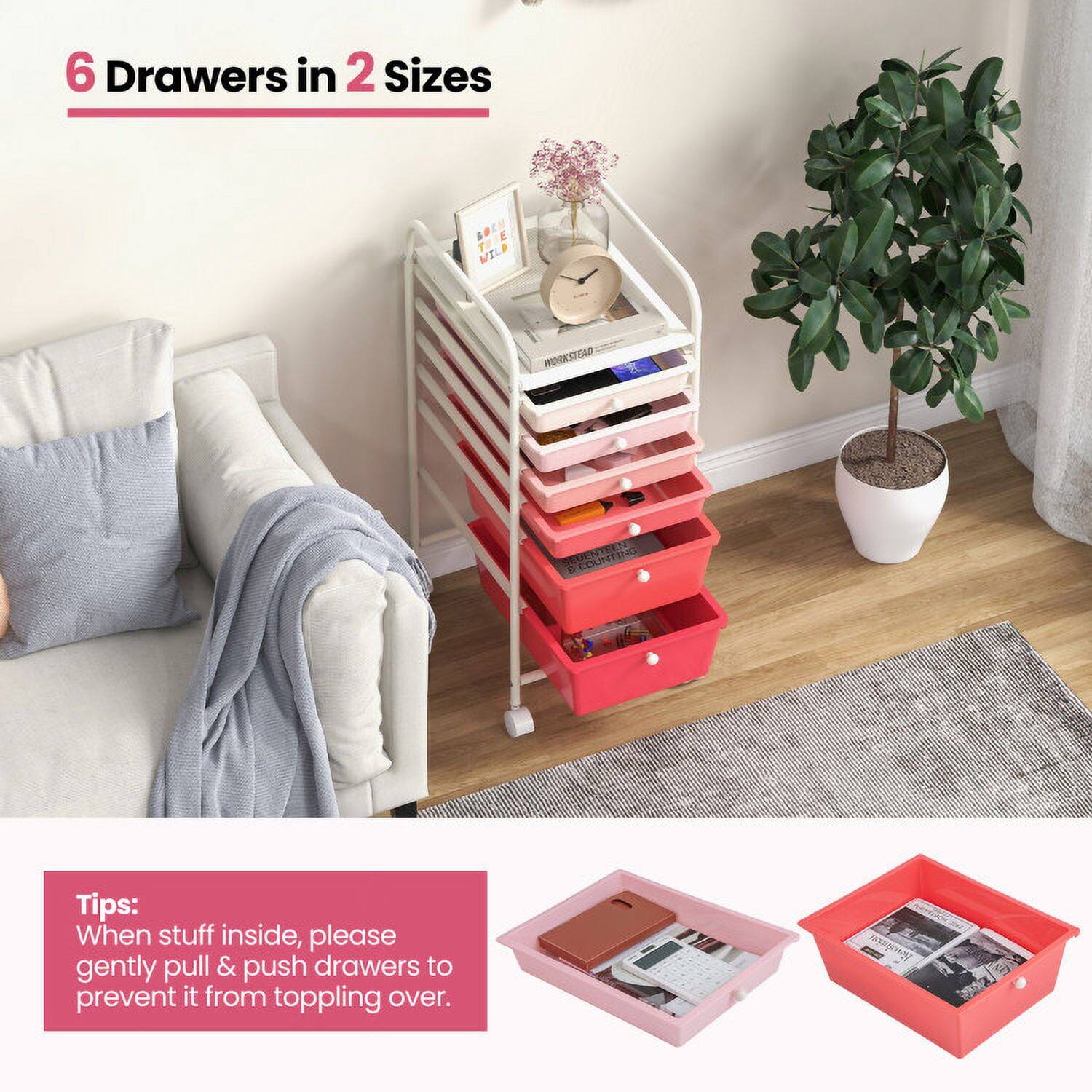 6 Drawers in 2 Sizes

Tips: When stuff inside, please gently pull & push drawers to prevent it from toppling over.