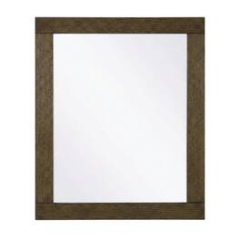 Elegant Kitchen and Bath - Noah Wooden Rectangle Mirror 30 x 36 - Hazel Oak