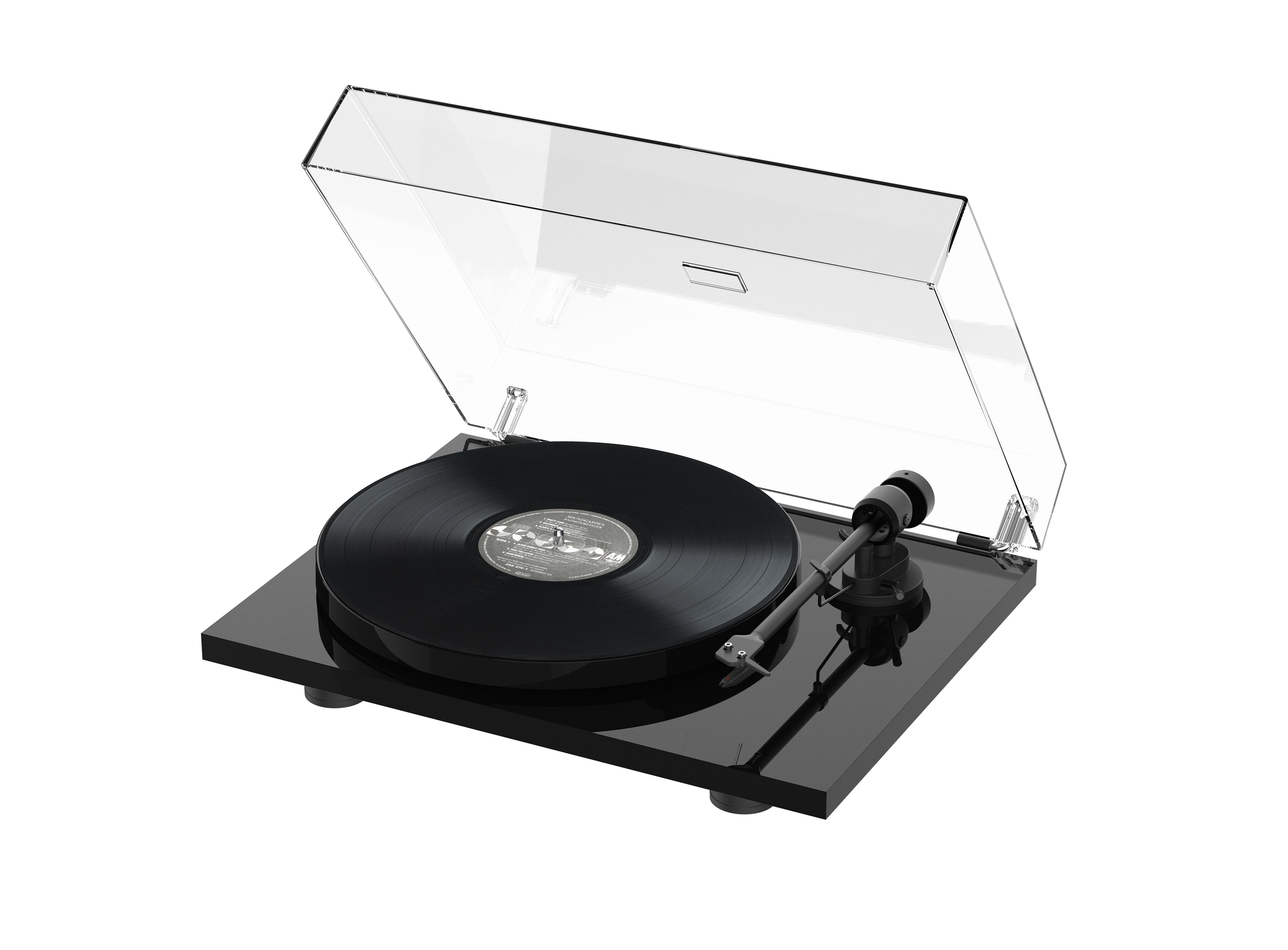 Front. Pro-Ject - E1 Record Player - Gloss Black.