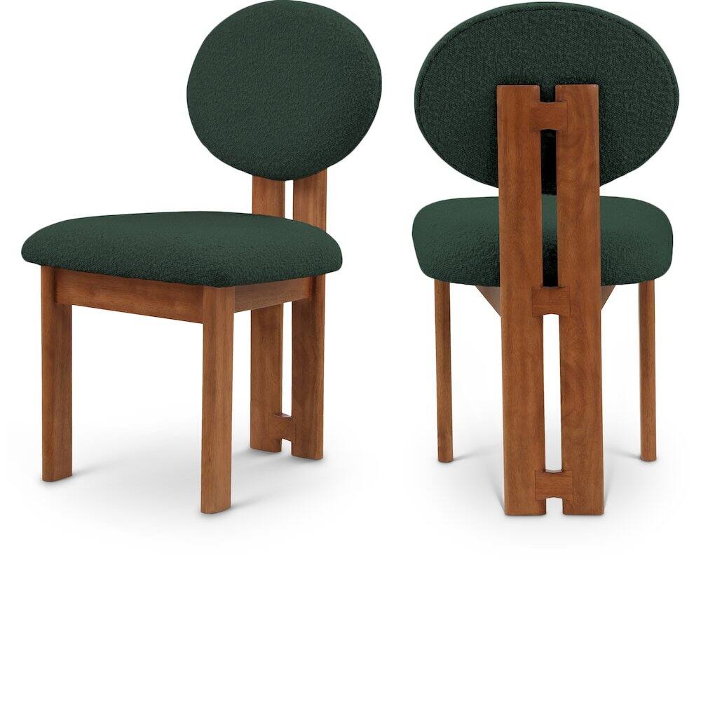 Meridian Furniture - Napa Boucle Fabric Dining Chair, Set of 2 - Green