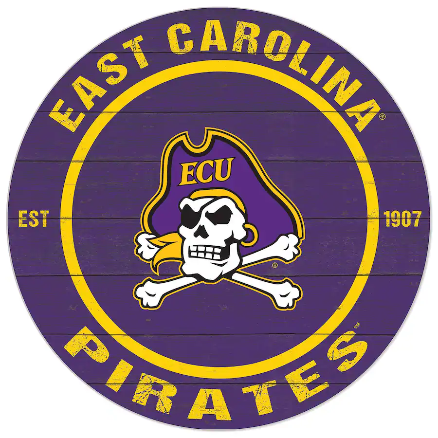 Jardine ECU Pirates 20'' x 20'' Indoor/Outdoor Circle Sign Purple ...