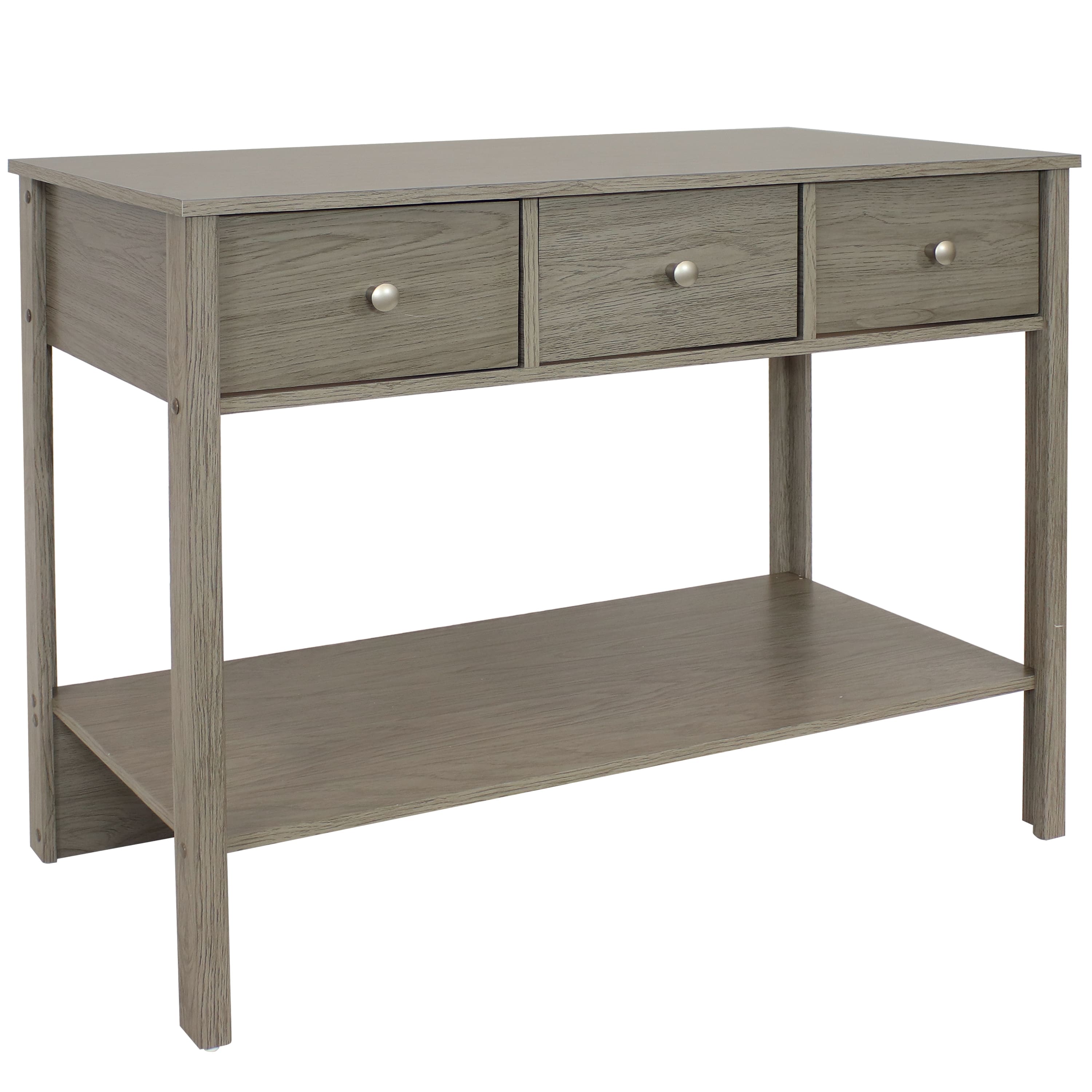 Front. Sunnydaze - Classic Entryway Table with Drawers - 30 in - Thunder Gray.