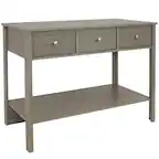 Front. Sunnydaze - Classic Entryway Table with Drawers - 30 in - Thunder Gray.