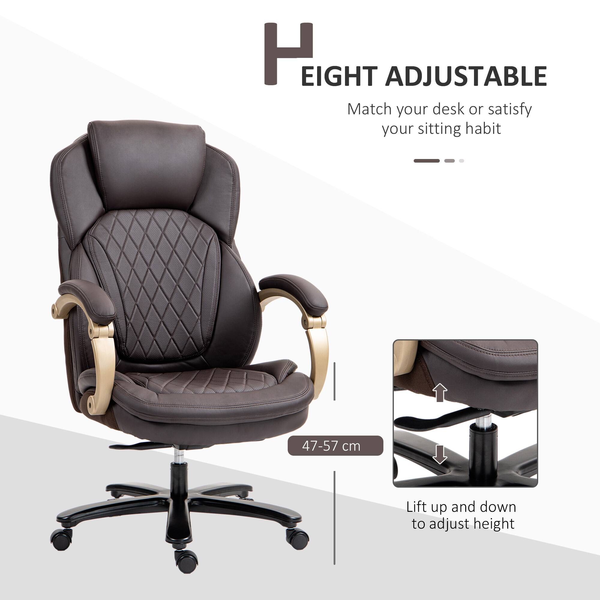 H EIGHT ADJUSTABLE
Match your desk or satisfy your sitting habit
47-57 cm
Lift up and down to adjust height