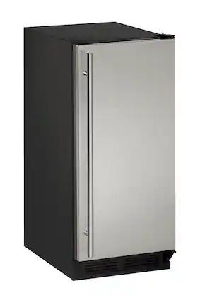 Angle. U-Line - 15" 55-lb Clear Ice Machine - Stainless Steel.