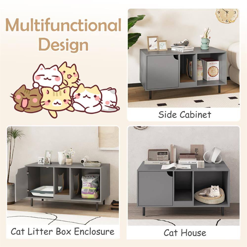 Multifunctional Design

- Side Cabinet
- Cat Litter Box Enclosure
- Cat House