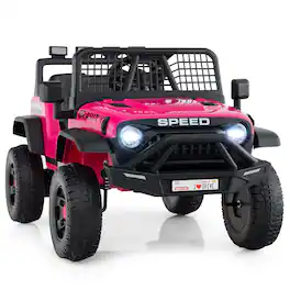 Gymax - 24V Ride On Car for Kids Battery Powered Electric Vehicle w/ Parent Remote Control - Pink