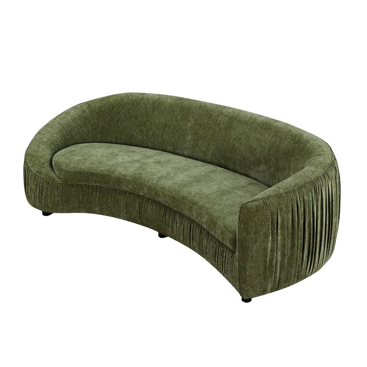 Left. Ropilly - Ropilly 92 Inch Curved Sofa Green 4 Seat Sofa Modern Living Room Couch Upholstered Fabric Sofa - Green.