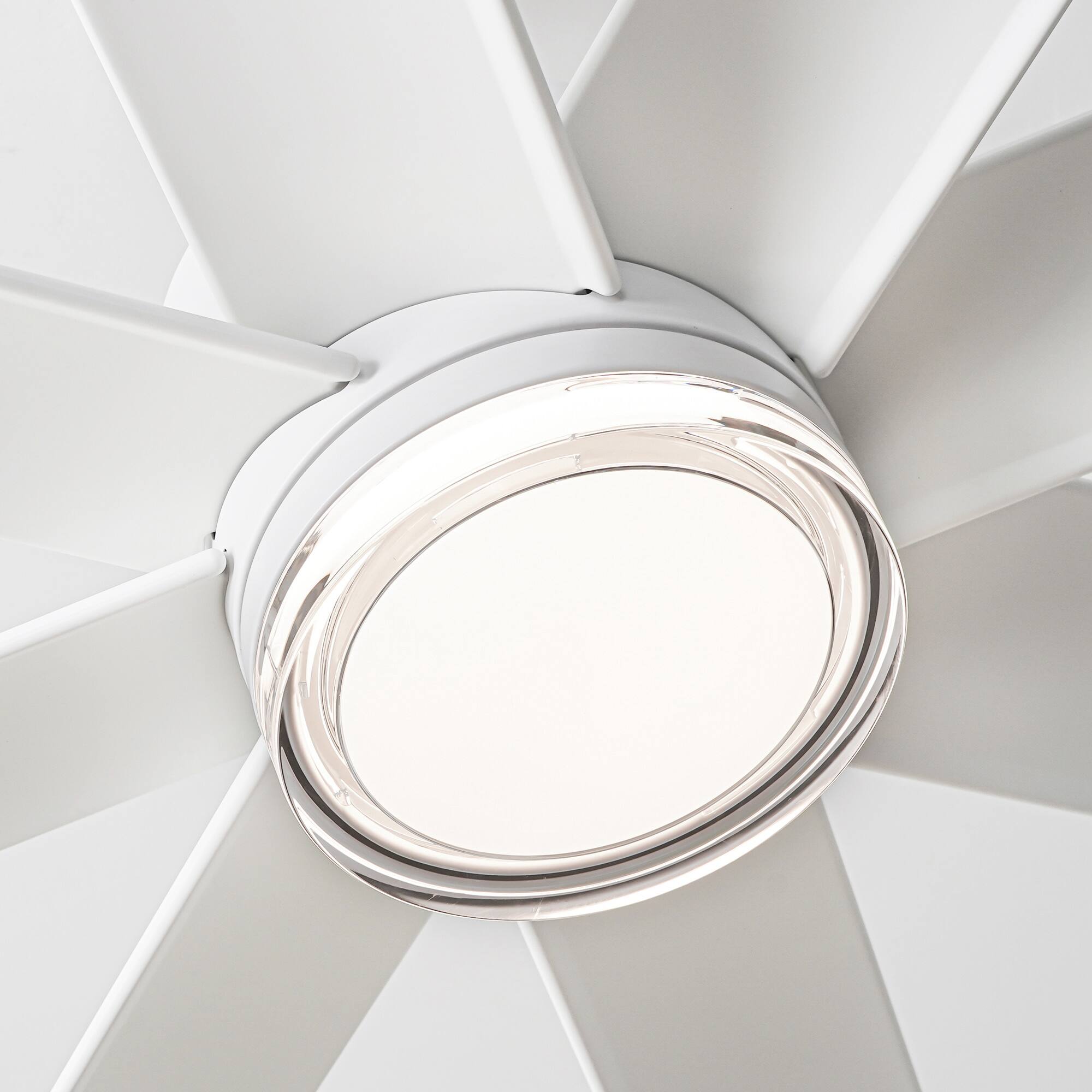 Alt View 4. Parrot Uncle - 72" Modern White Large Smart Ceiling Fan with Light and Remote, App Control, Voice Control - White.