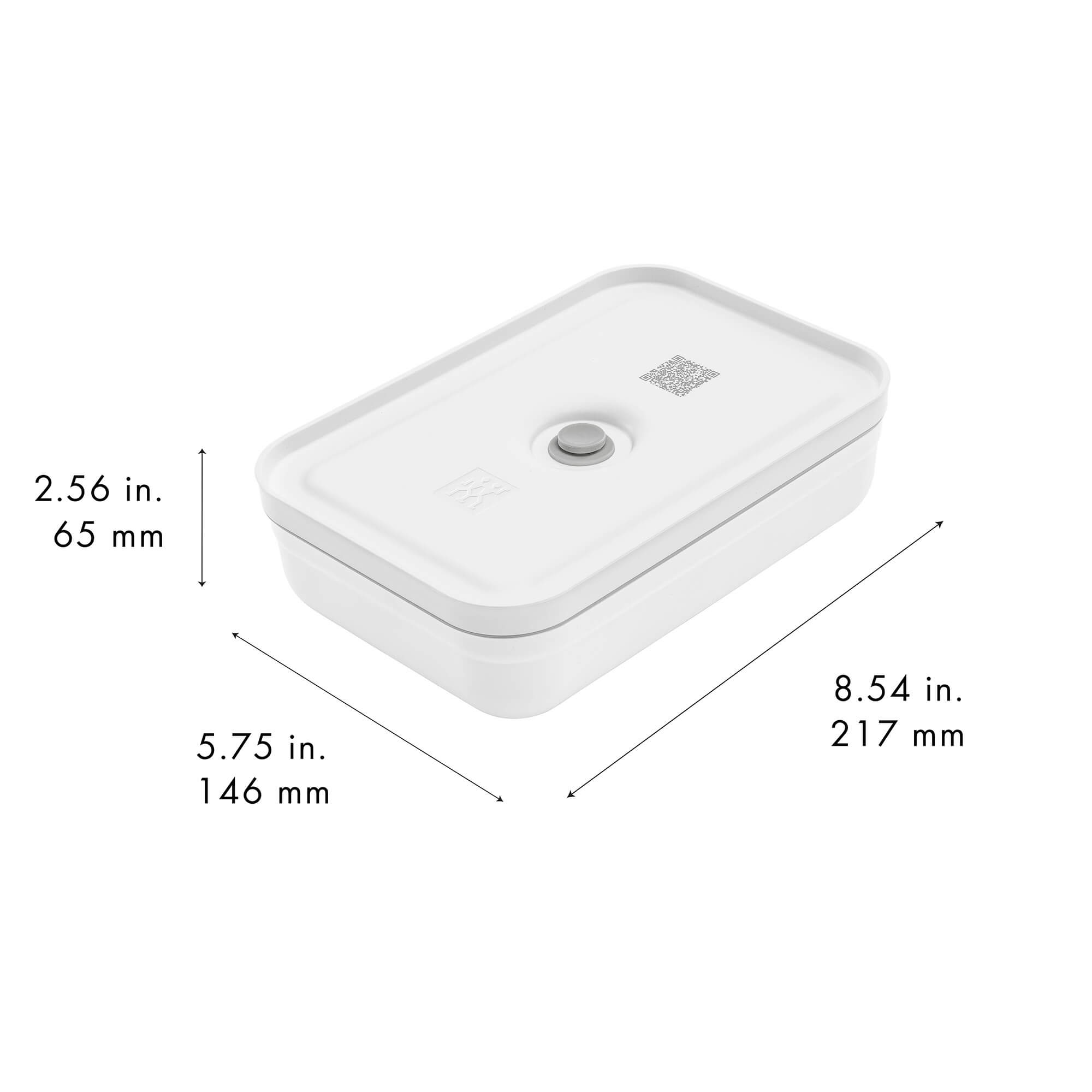 ZWILLING - Fresh & Save Plastic Flat Lunch Box, Airtight Food Container, Meal Prep Container, BPA-Free, Grey - Large - White - Thumbnail 2