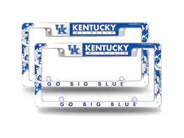 Rico Industries - Kentucky Wildcats (Set of 2) Chrome Metal License Plate Frames with Bold Full Frame Design - Multi
