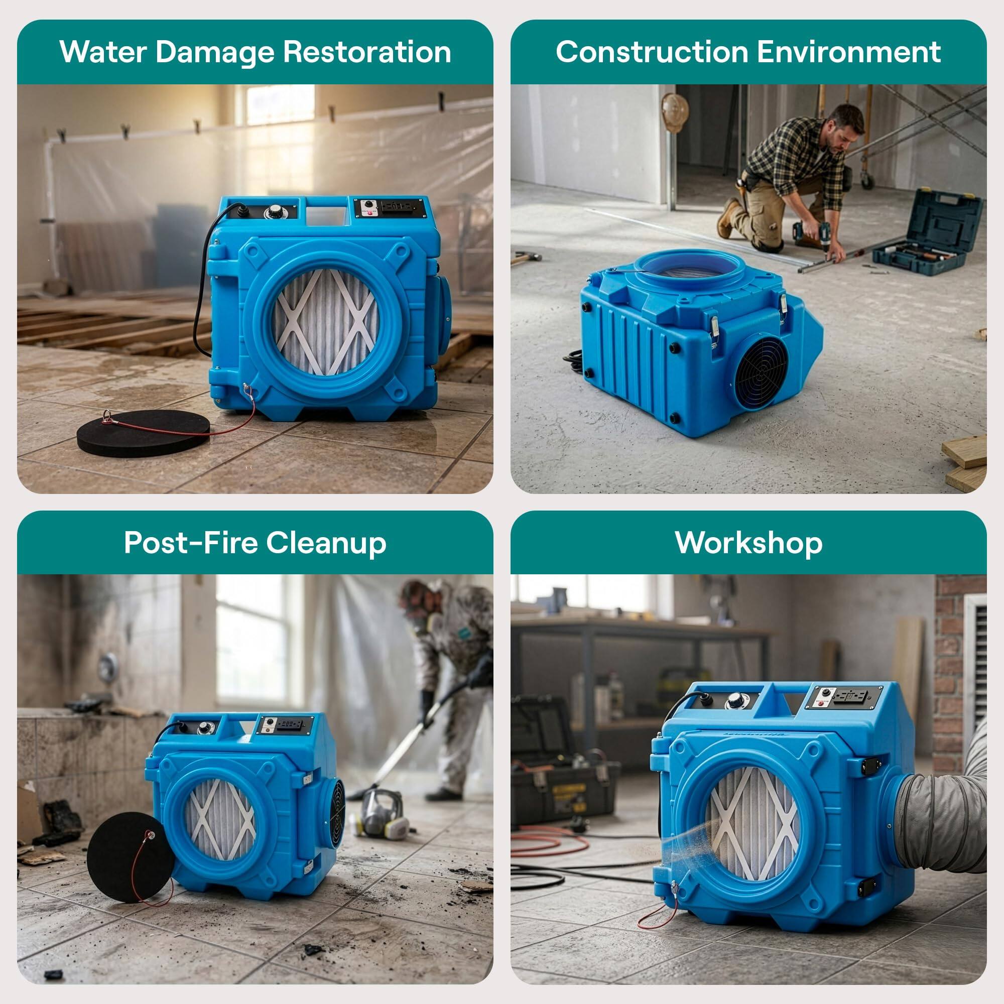 Water Damage Restoration  
Construction Environment  
Post-Fire Cleanup  
Workshop