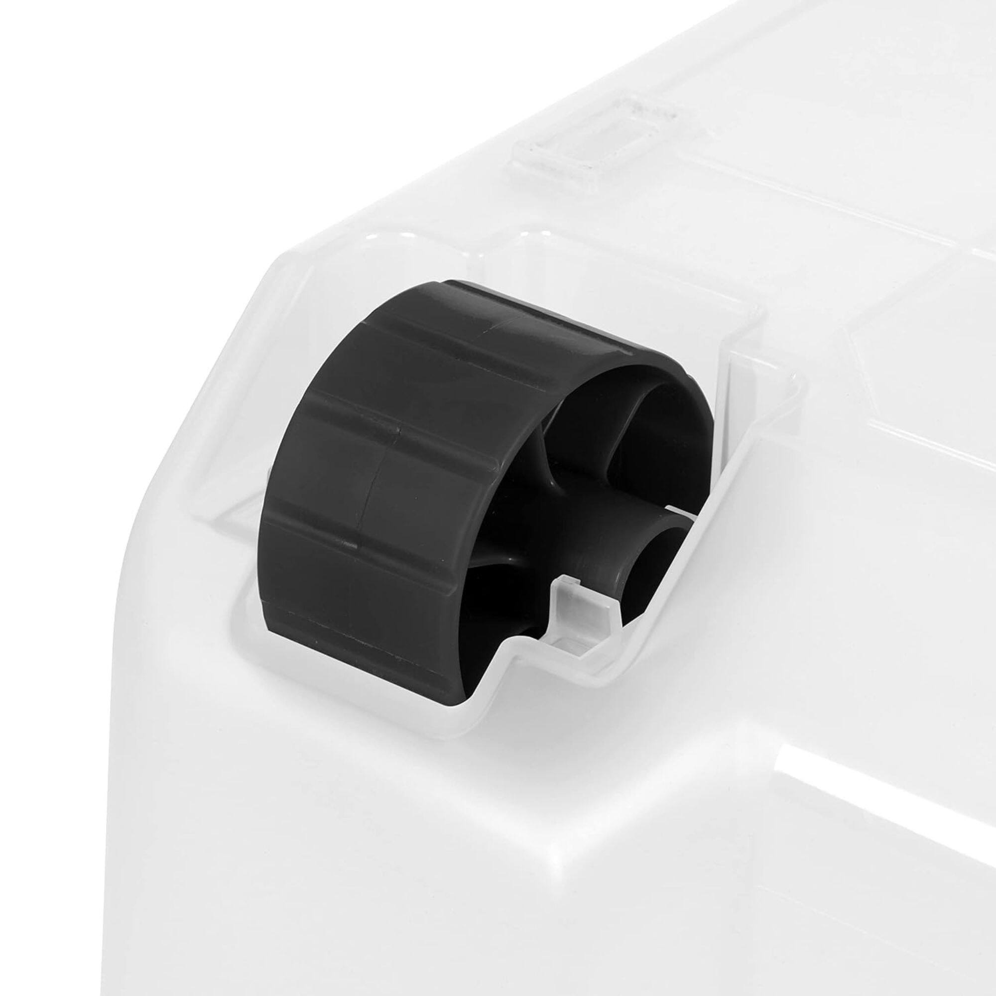 Alt View 4. IRIS USA - IRIS USA 3 Pack 106 Quart WEATHERPRO Wheeled Plastic Storage Bin with Secure Lid - Clear.