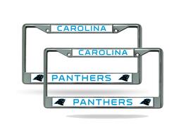 Rico Industries - Carolina Panthers Chrome Metal License Plate Frame - Set of 2 Frames - Multi