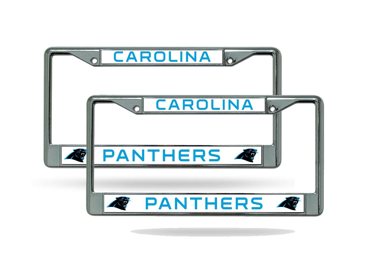 Carolina Football Panthers Chrome Metal License Plate Frame - Set of 2 Frames