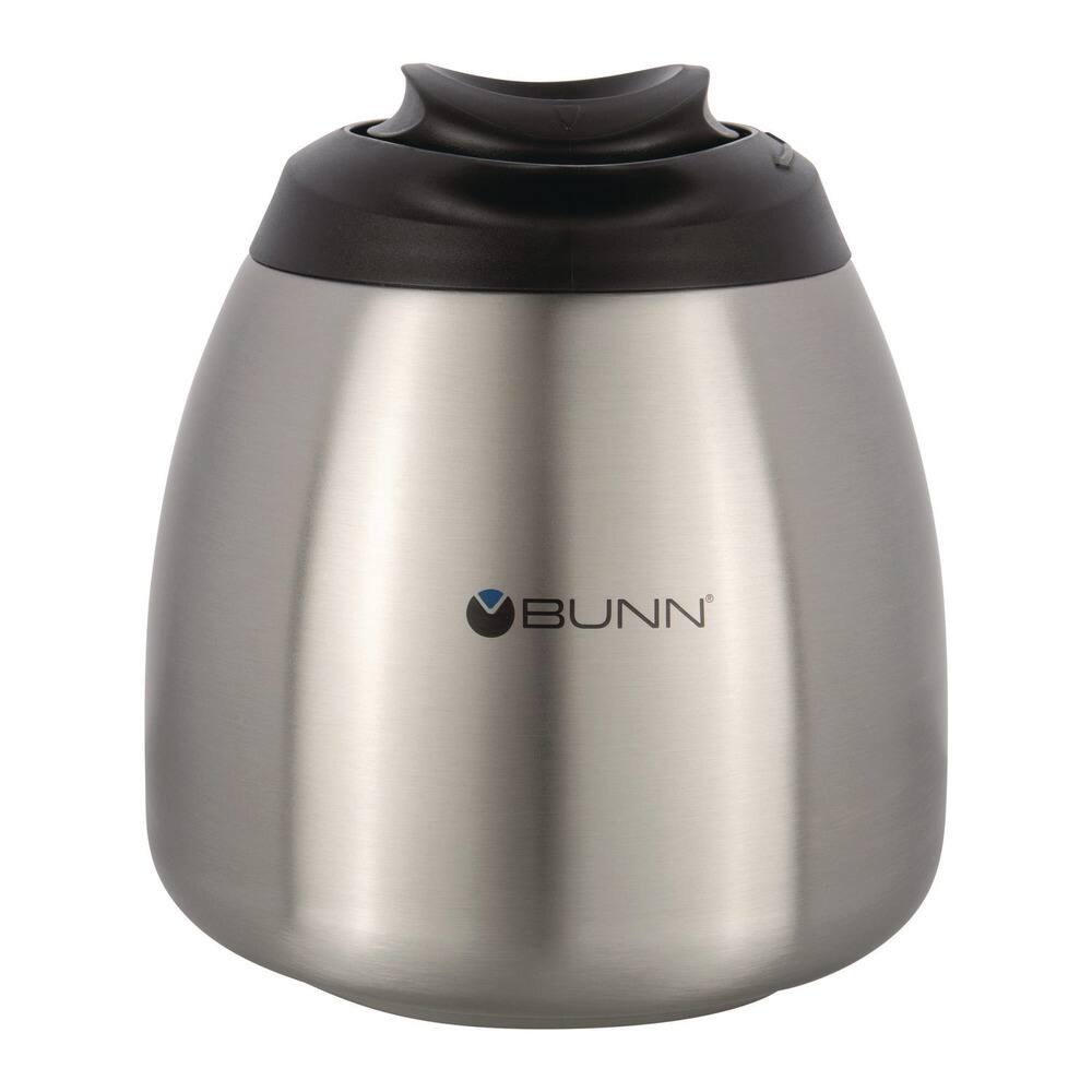 Angle. BUNN - BUNN 51746.0001 1.9 Liter Thermal Carafe - Stainless Steel/Black - Stainless Steel/Black.