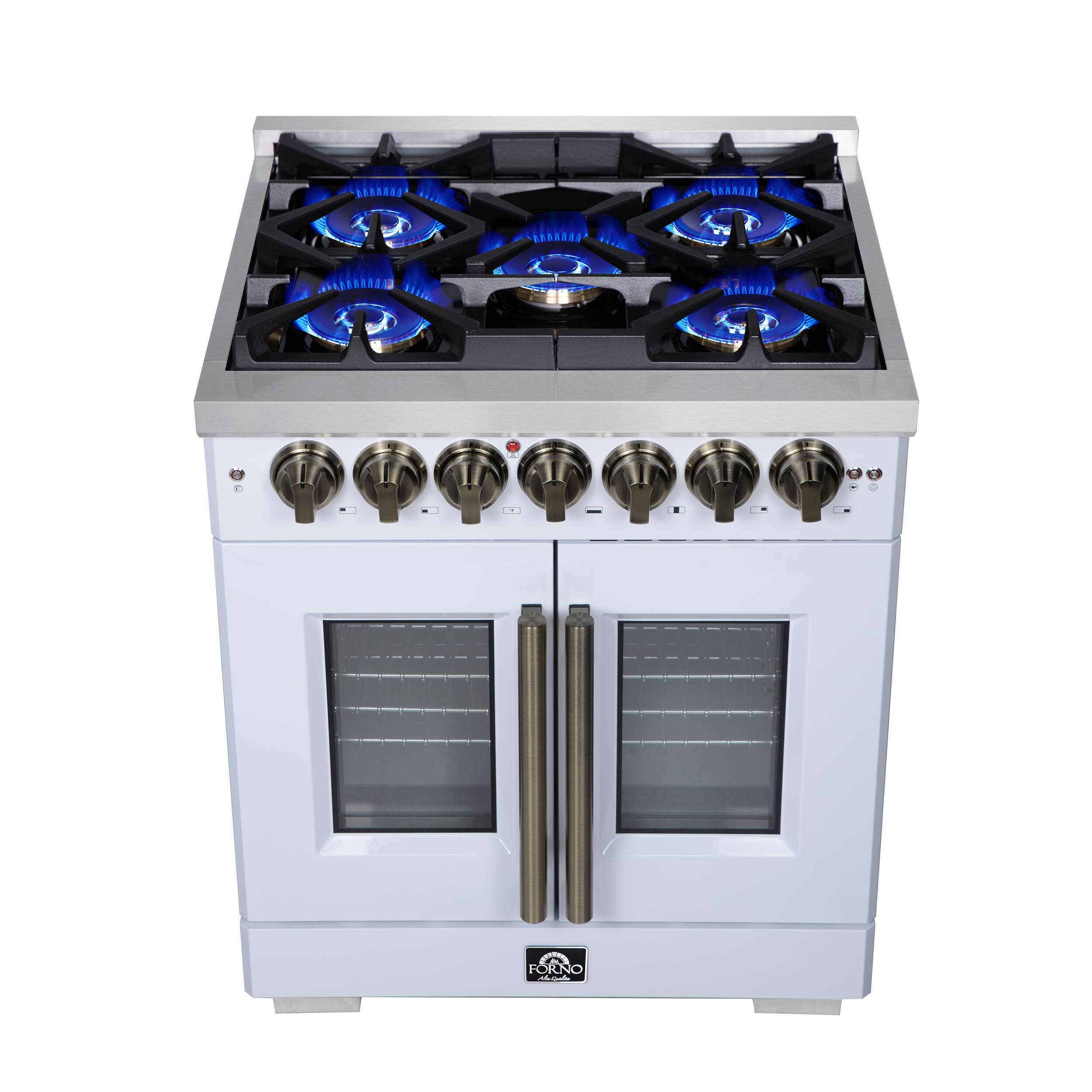Alt View 1. Forno Appliances - Capriasca 4.32 Cu. Ft. Dual Fuel Range with French Door Design - White.
