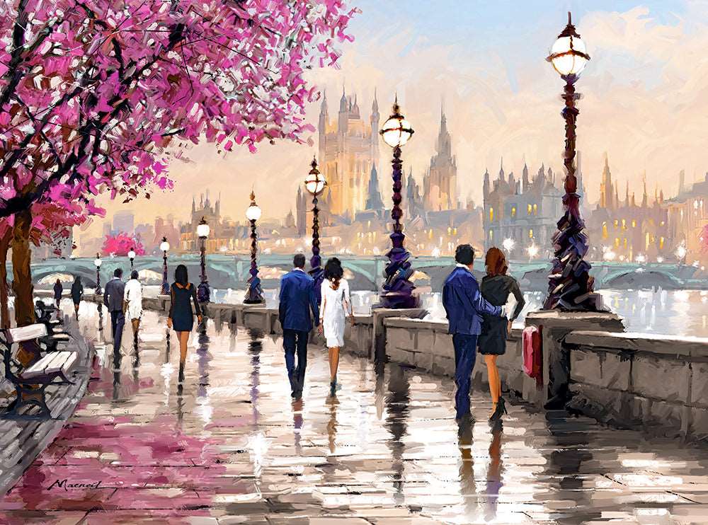 Angle. Castorland - CASTORLAND 2000 Piece Jigsaw Puzzles, Along the River, Art. Puzzle, paintings puzzle, Adult Puzzles, C-200566-2 - Red.