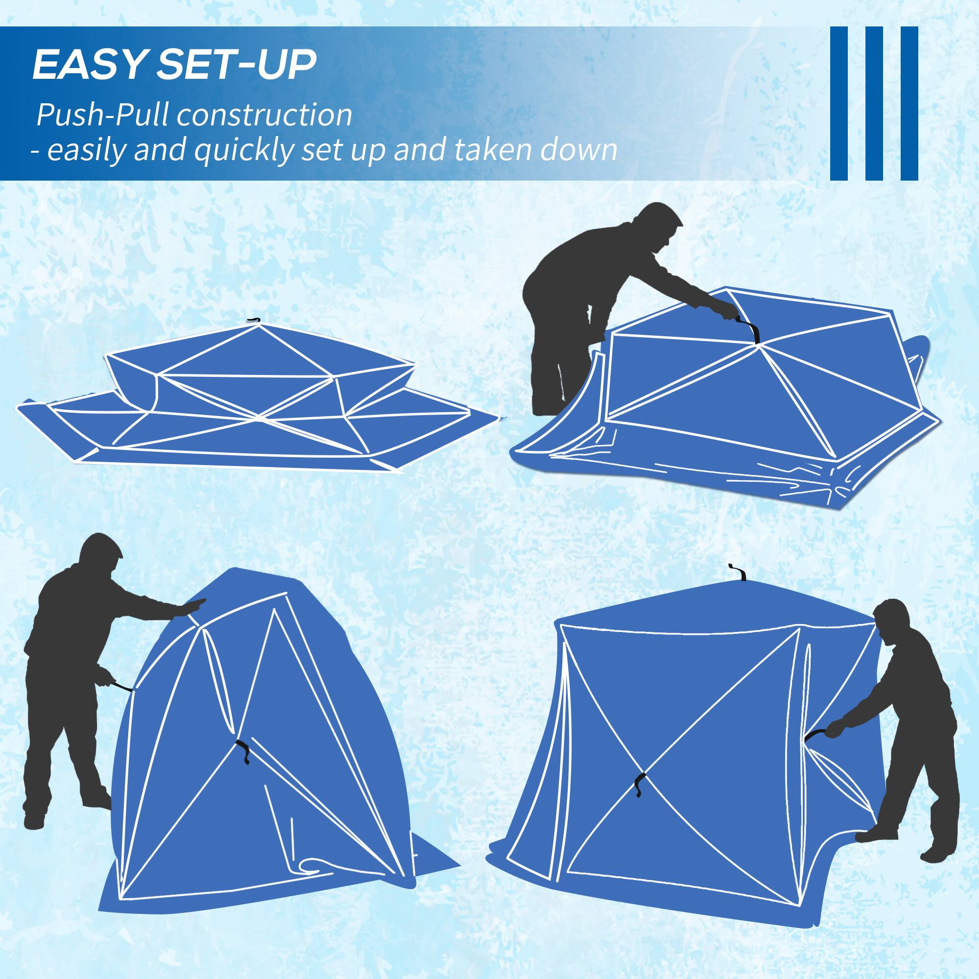 EASY SET-UP  
Push-Pull construction  
- easily and quickly set up and taken down