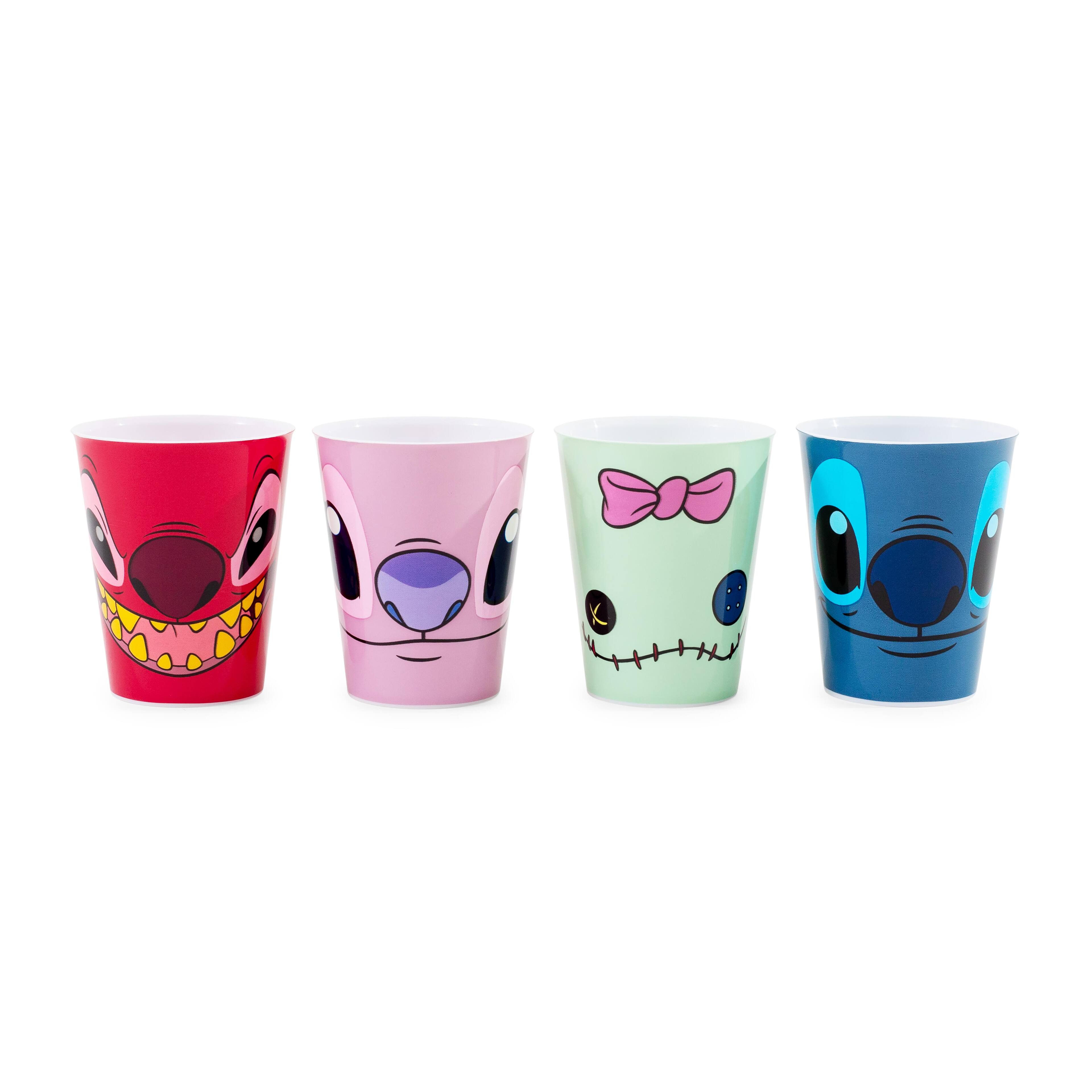 Silver Buffalo - Disney Lilo & Stitch 4-Piece Plastic Mini Cup Set | Each Holds 2 Ounces - Multicolored
