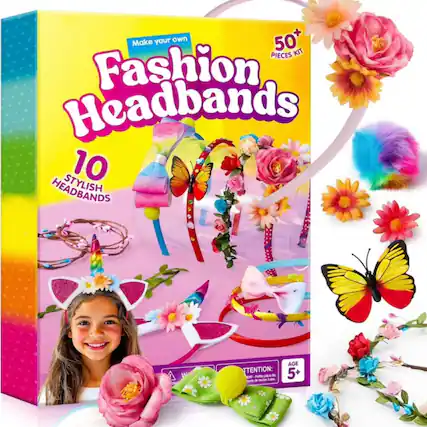 Make your own 50+ PIECES KIT Fashion Headbands 10 HEADBANDS
ATTENTION: Petite pièce - ms - mos - AGE 5+
