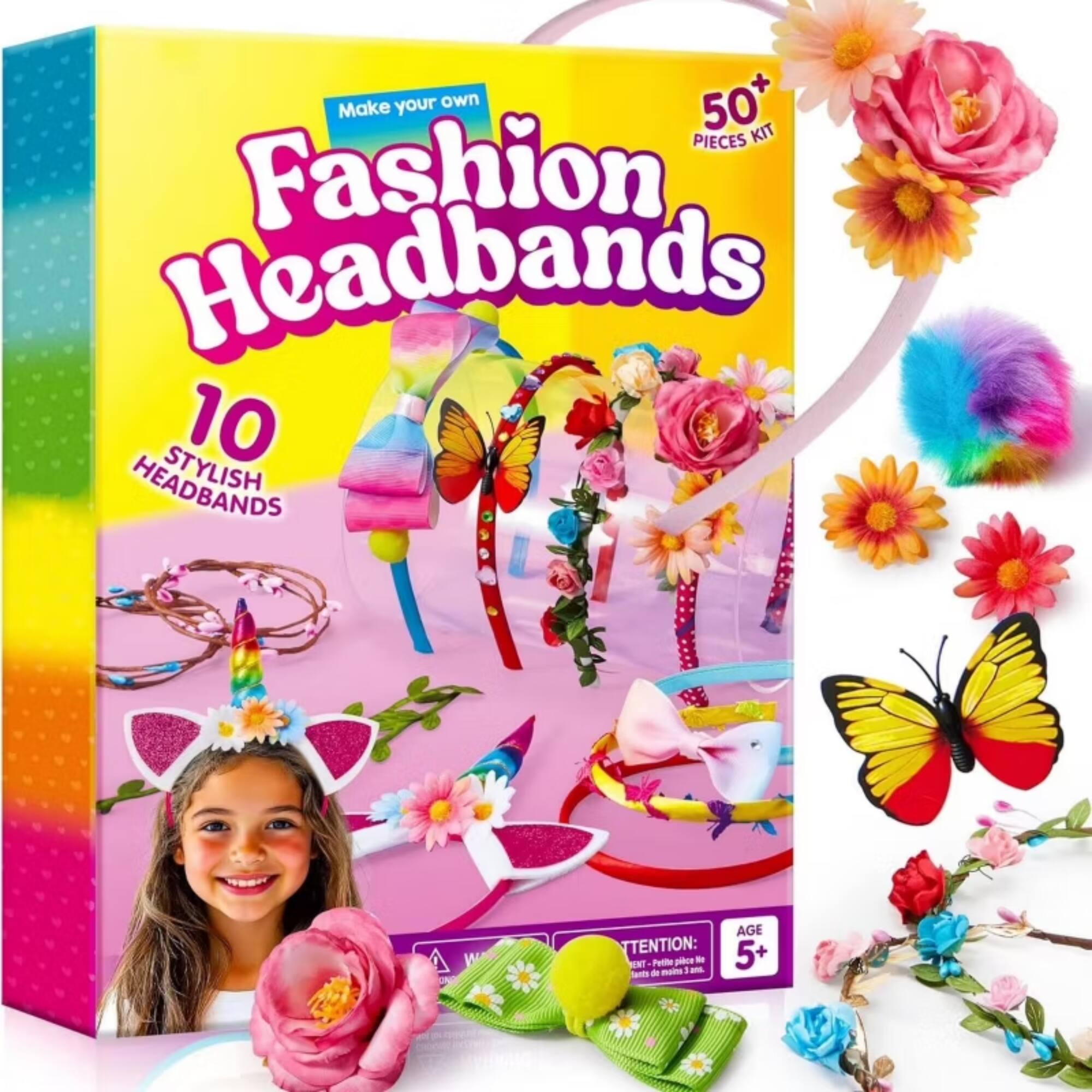 Make your own 50+ PIECES KIT Fashion Headbands 10 HEADBANDS

ATTENTION: Petite pièce - ms - mos - AGE 5+