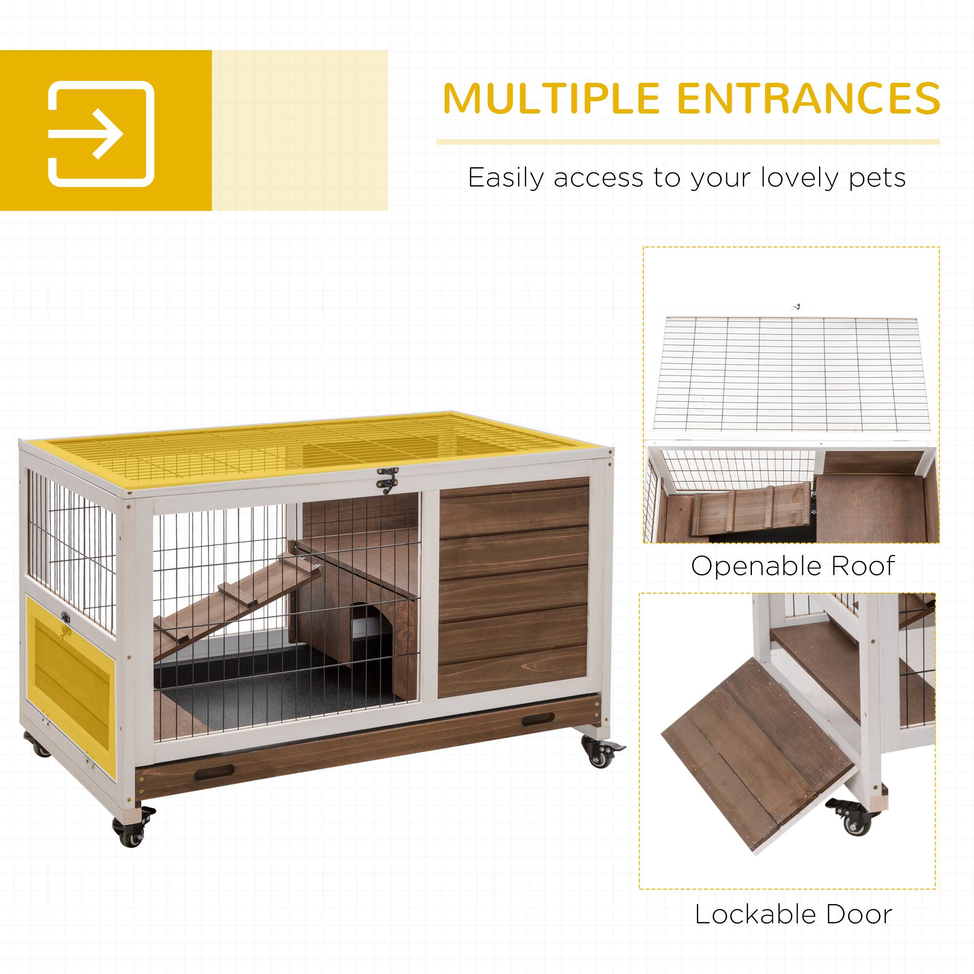 MULTIPLE ENTRANCES  
Easily access to your lovely pets  

Openable Roof  
Lockable Door