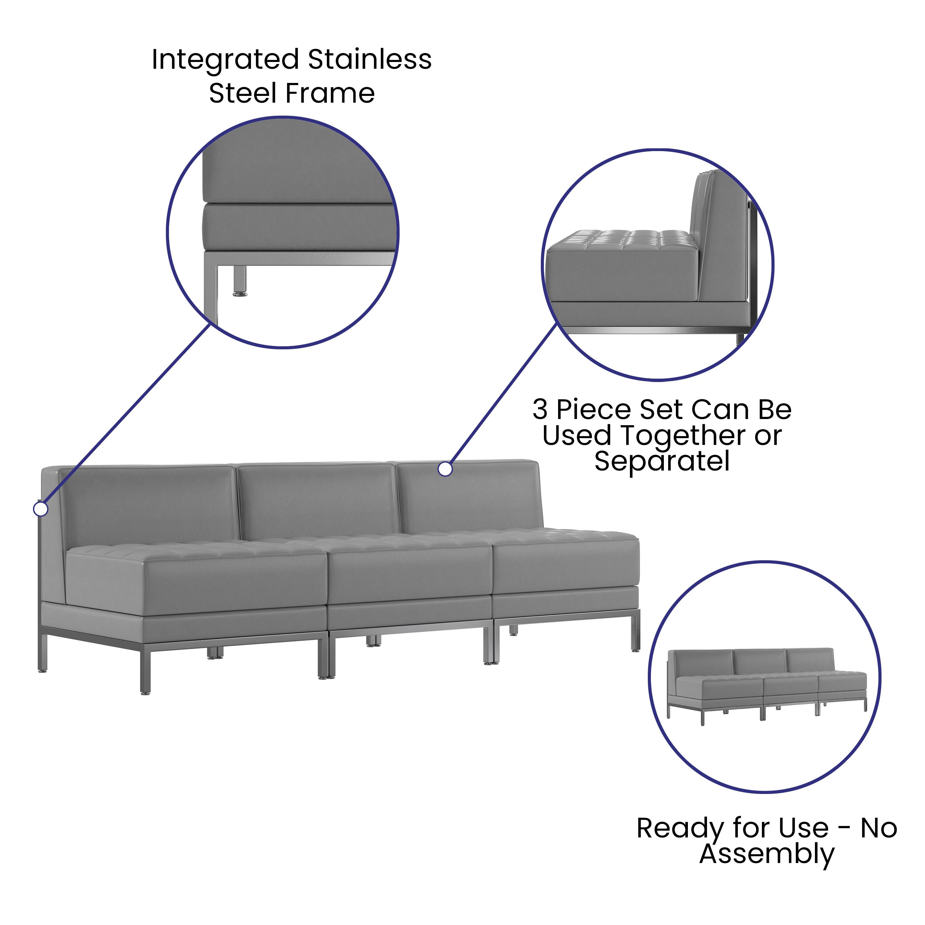 Integrated Stainless Steel Frame  
3 Piece Set Can Be Used Together or Separately  
Ready for Use - No Assembly