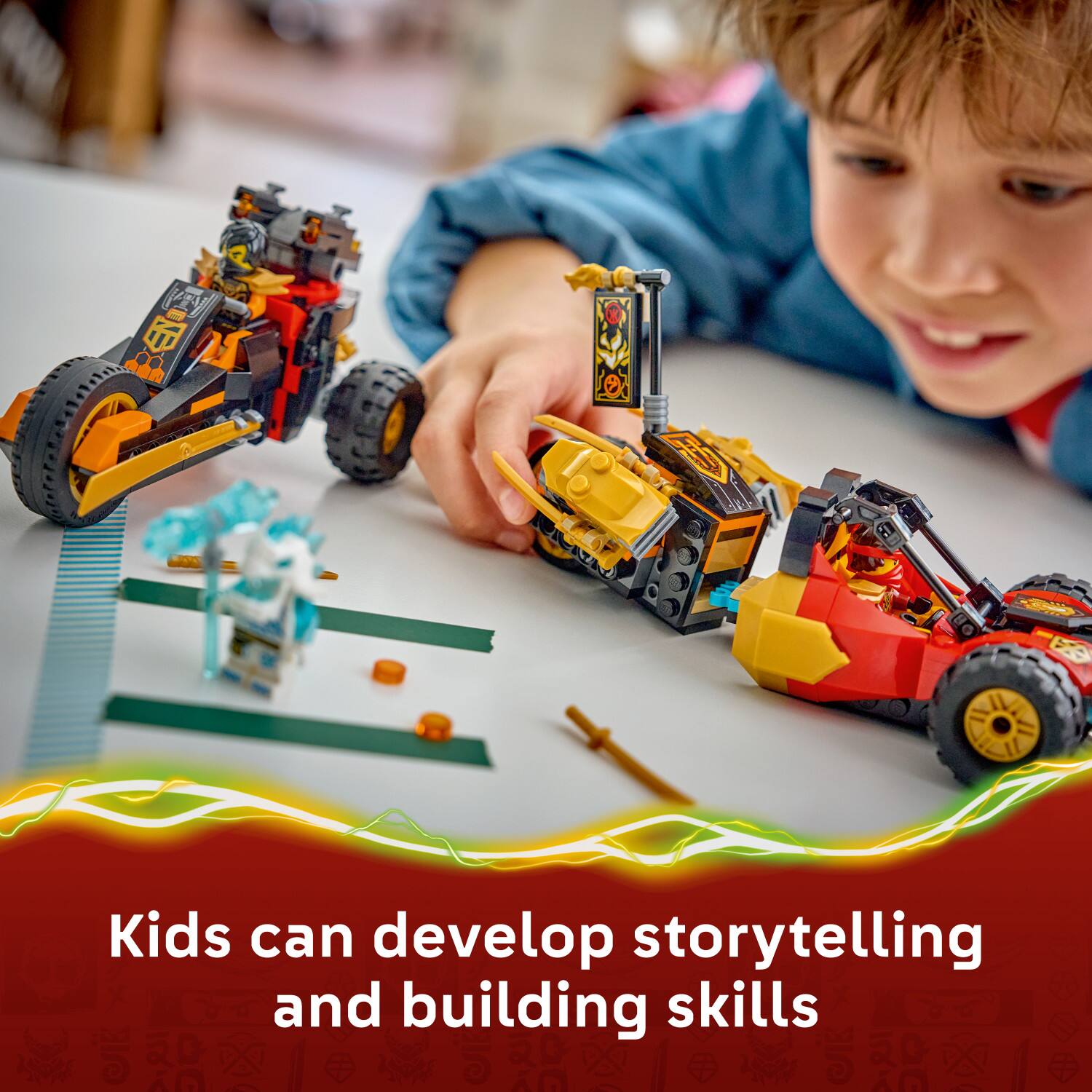 Kids can develop storytelling and building skills