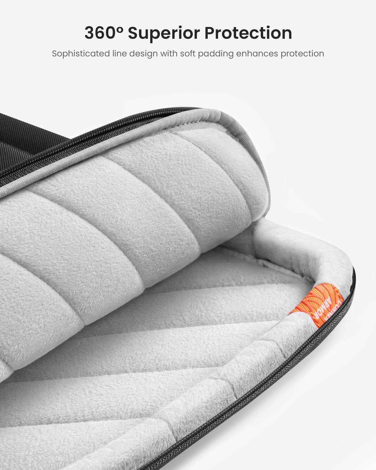 360 Superior Protection: Sophisticated line design with soft padding enhances protection.