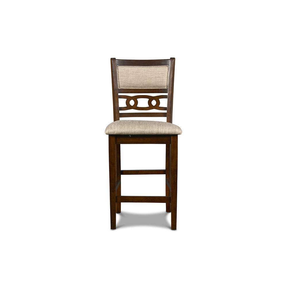 Alt View 1. New Classic Furniture - Gia Cherry Wood Counter Chair with Fabric Seat (Set of 4) - Brown.