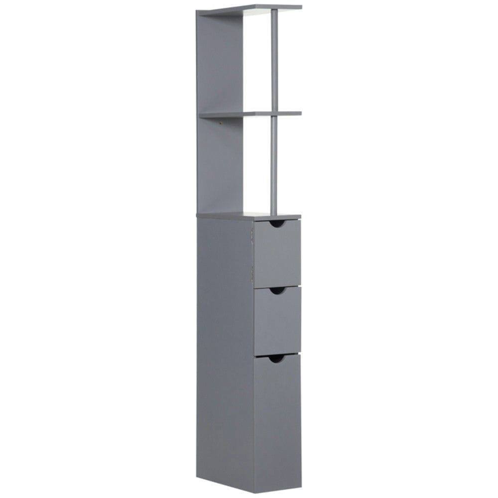 Kadyn - Bathroom Storage Cabinet, Narrow Storage Unit, Floor Cabinet for Bathroom, Living Room, Entryway, Kitchen, Grey - Gray