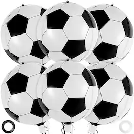 Vulpecula Spade - Balloons, 22 Inch Large Metallic Round Sphere Ball Balloons, 6 Pcs Foil Mylar Football Balloons for - Soccer