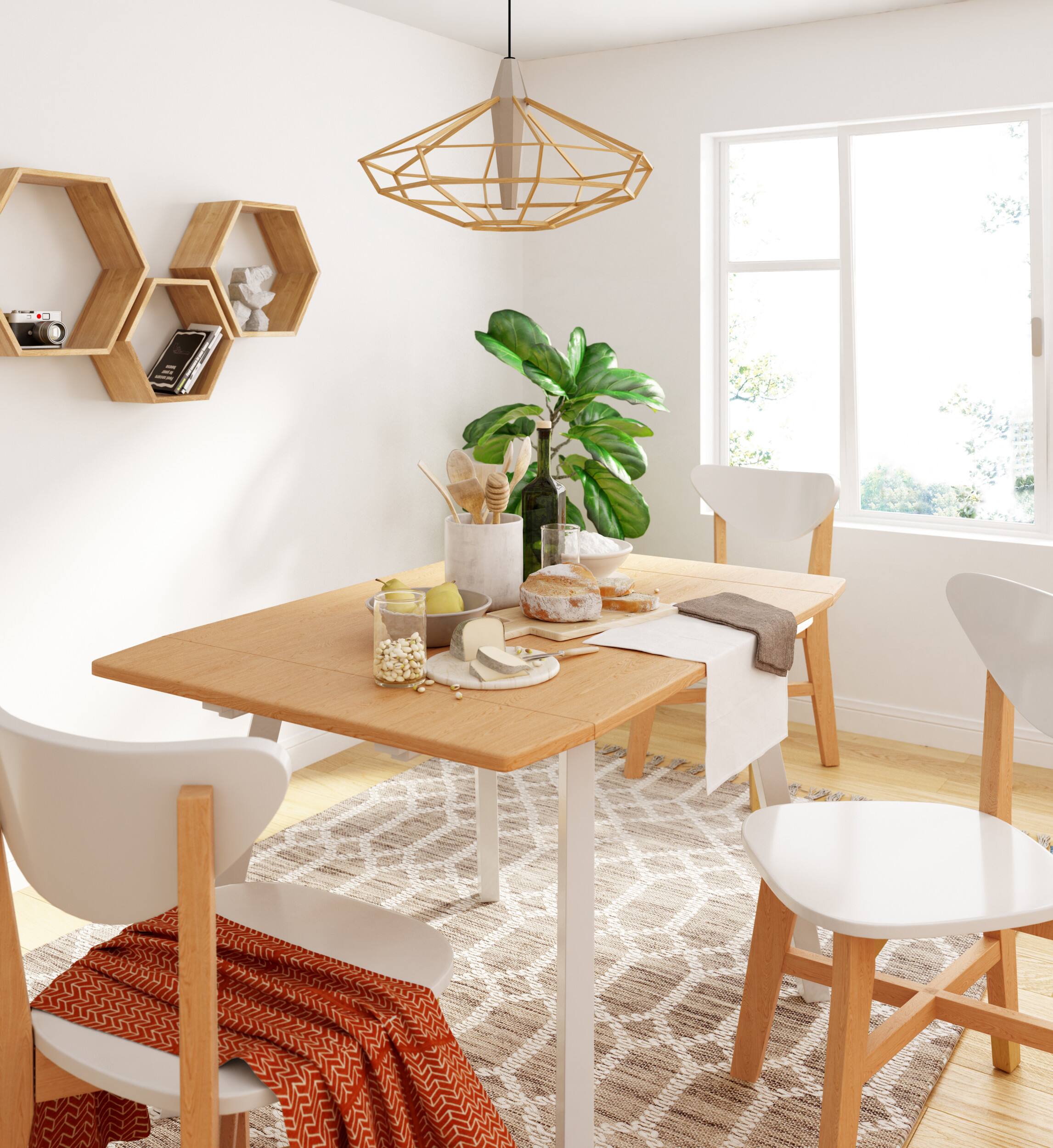 Left. Universal Expert - Abacus Modern Wood Chair - Oak and White.