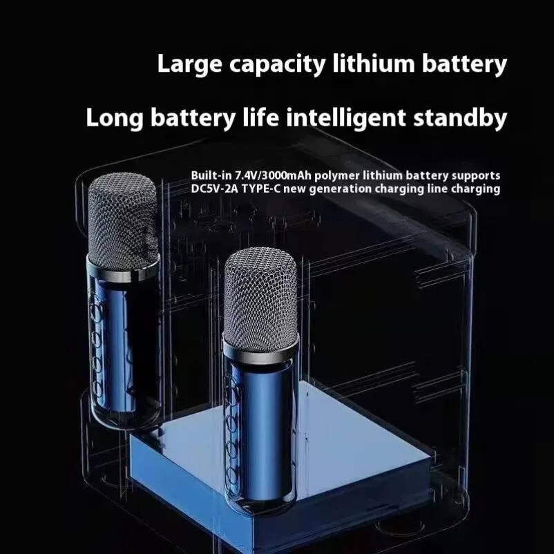 Large capacity lithium battery  
Long battery life intelligent standby  

Built-in 7.4V/3000mAh polymer lithium battery supports DC5V-2A TYPE-C new generation charging line charging