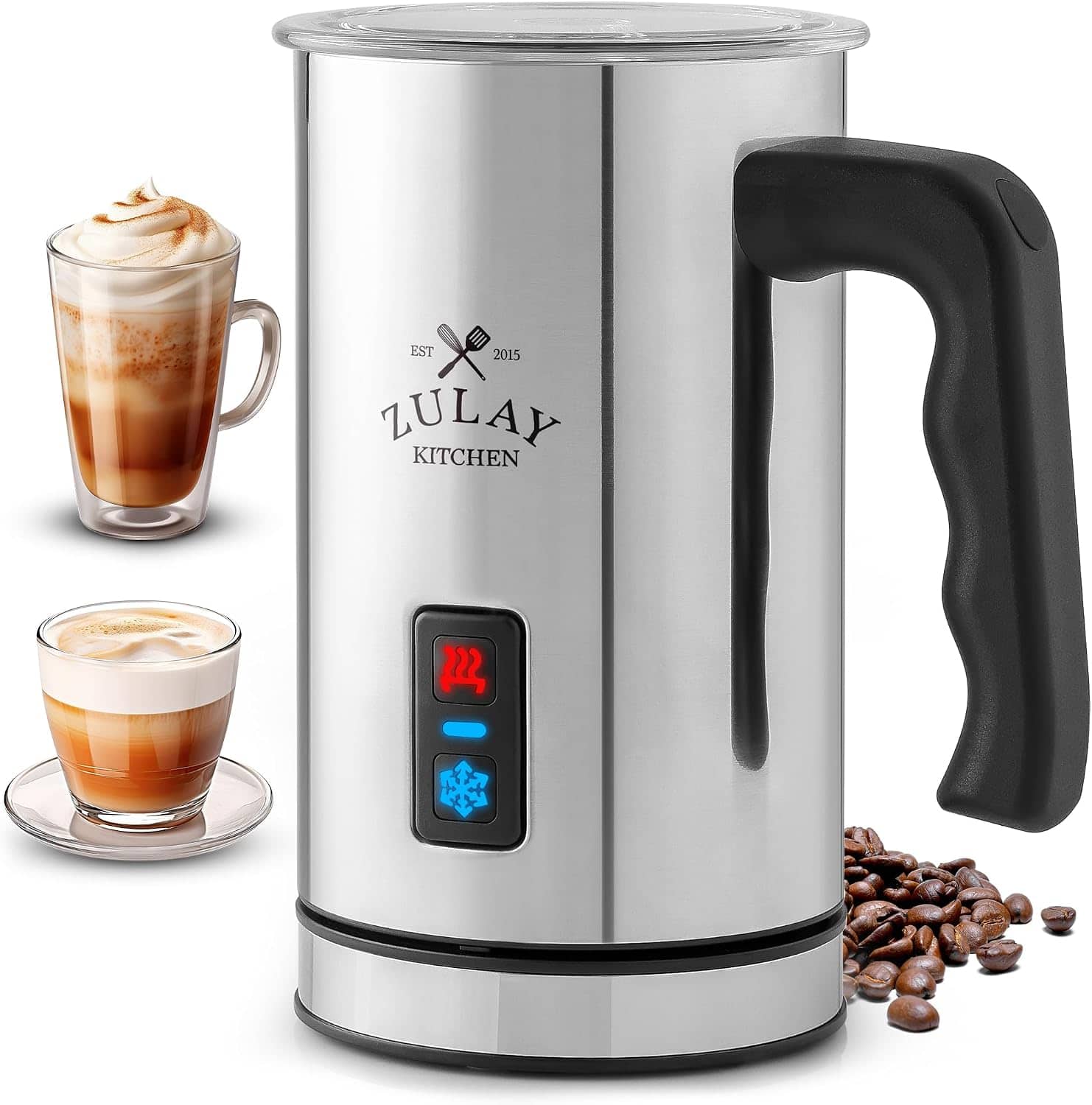 Zulay Kitchen - 4-in-1 Milk Frother & Steamer with Hot & Cold Foam, Milk Warmer - Silver price history on PriceWatchPro