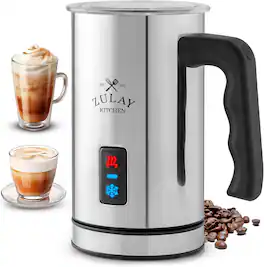 Zulay Kitchen - 4-in-1 Milk Frother & Steamer with Hot & Cold Foam, Milk Warmer - Silver