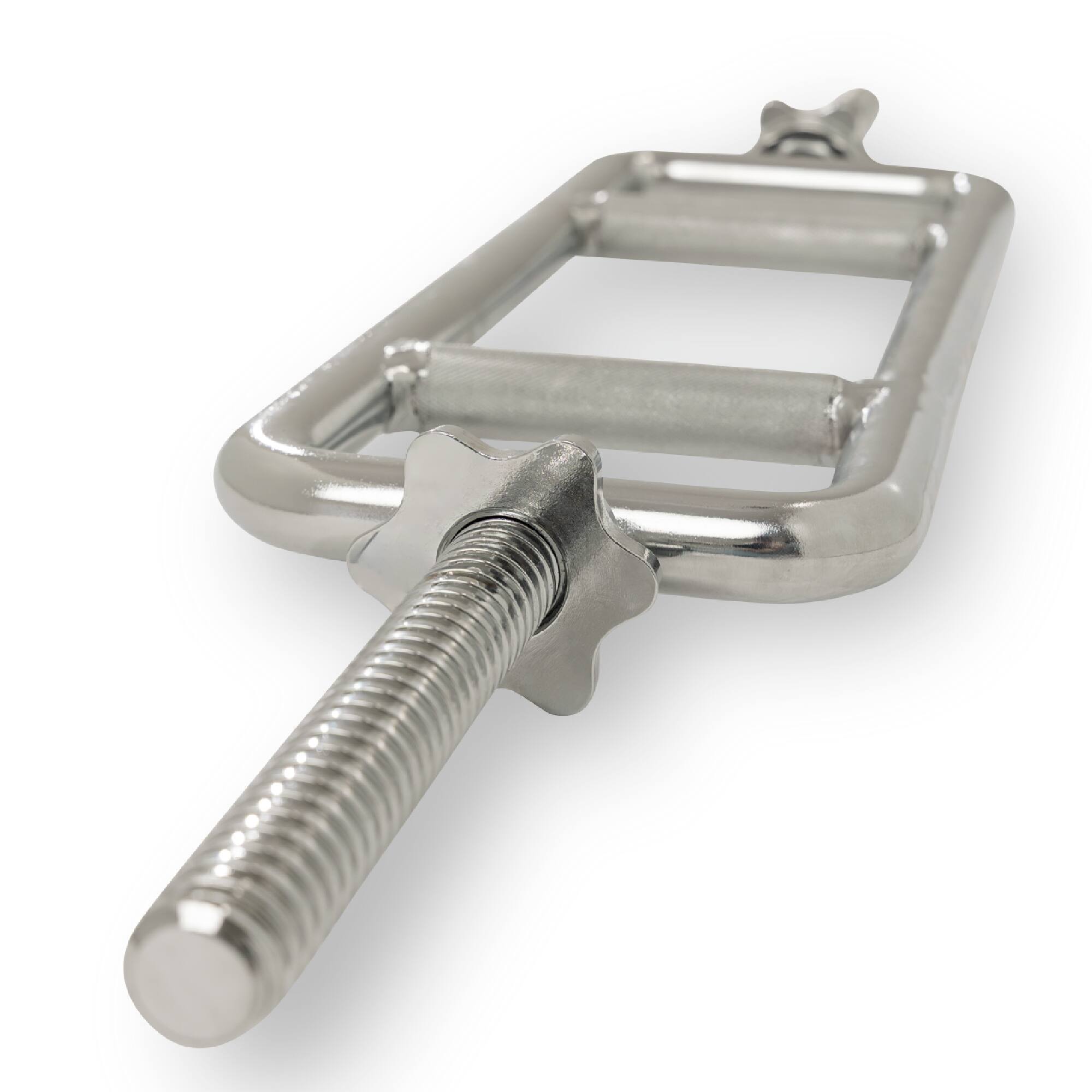 Angle. Sunny Health & Fitness - 34” Threaded Chrome Tricep Bar with Star-Lock Collars - Silver.