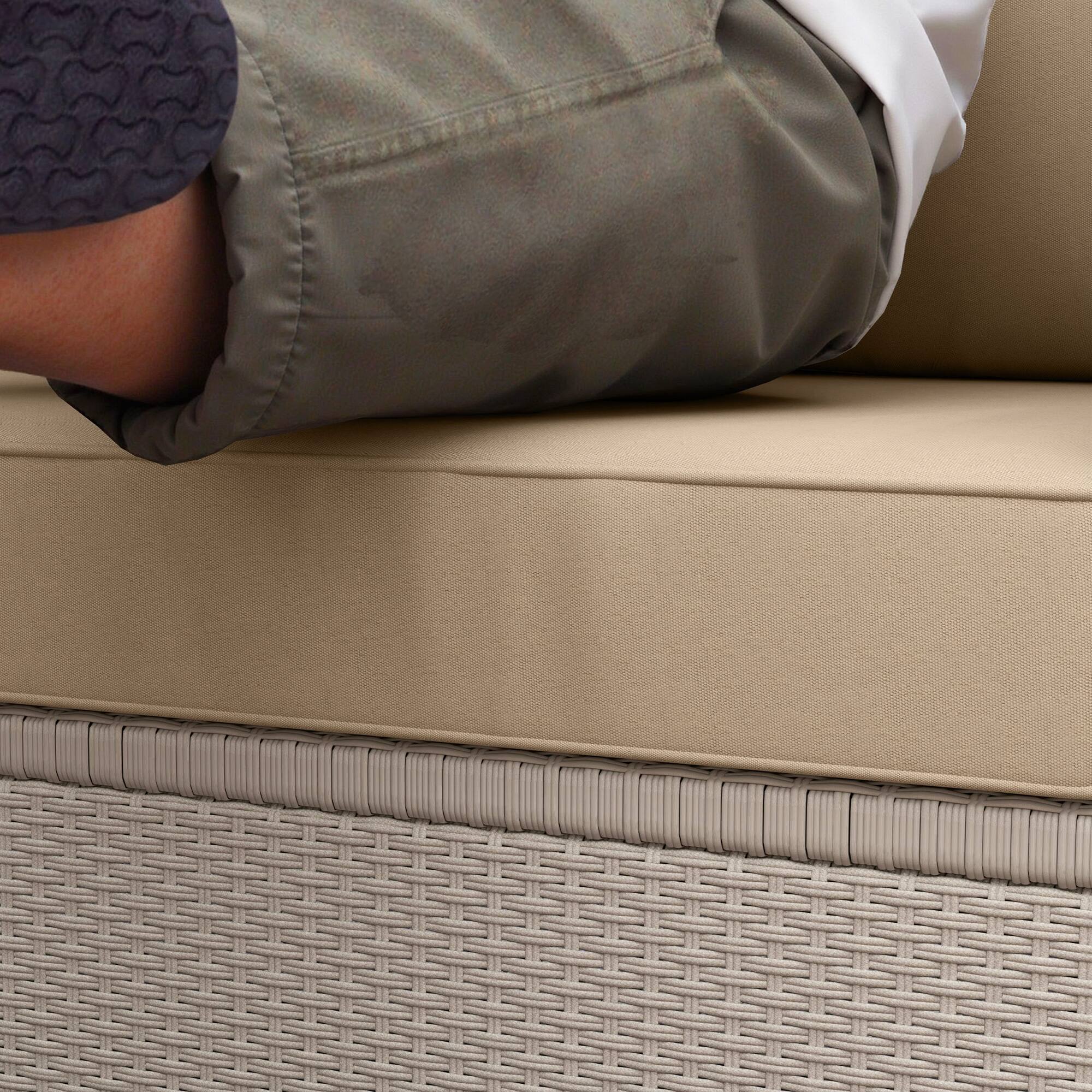 Alt View 8. Outsunny - 2 Seat Patio Furniture Cushions, 46x26x5 in, Thick Outdoor Loveseat Cushion Set with Removable Cover - Beige.