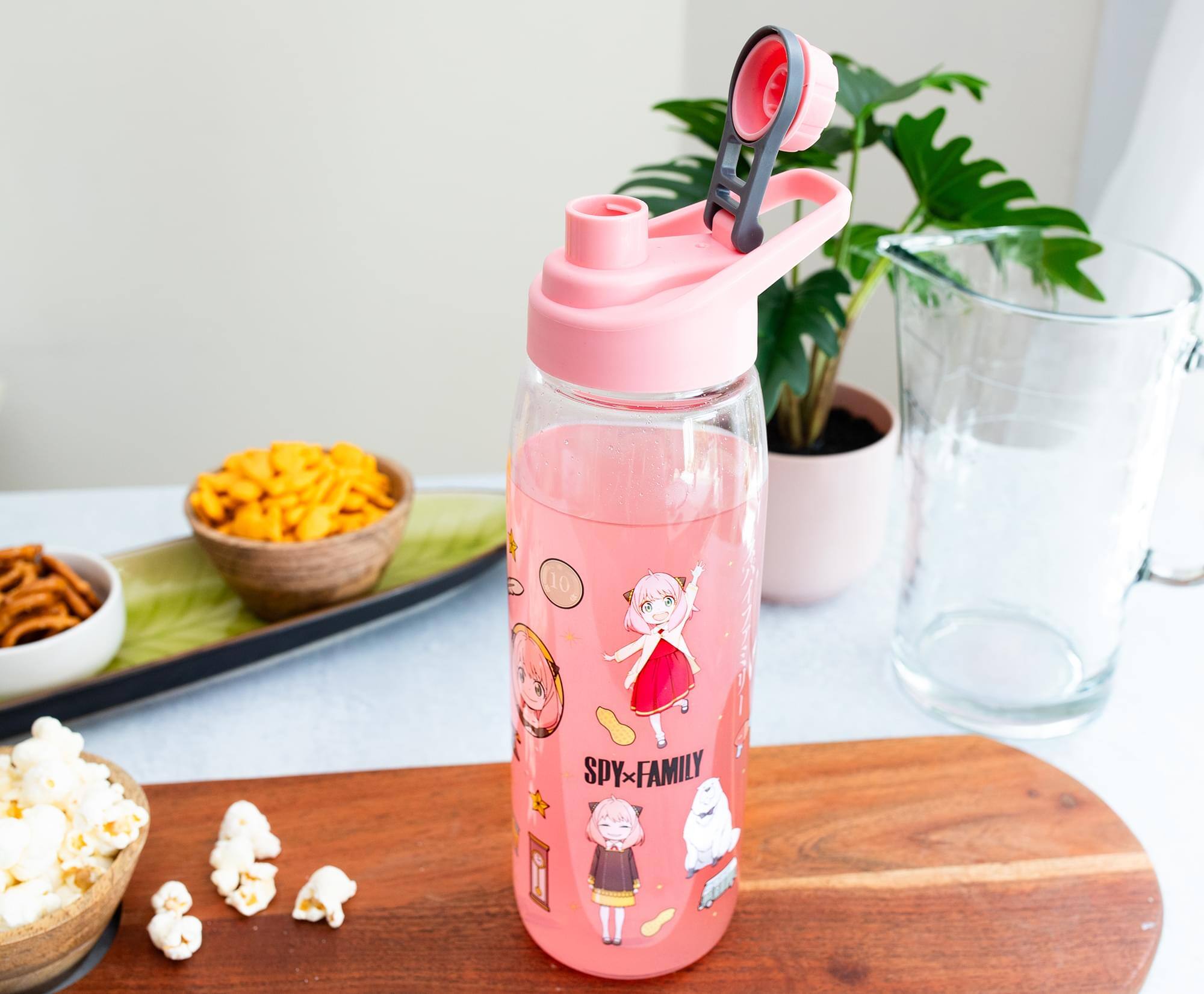 Alt View 3. Silver Buffalo - Spy x Family Anya Icons Water Bottle With Screw-Top Lid | Holds 28 Ounces - Pink.